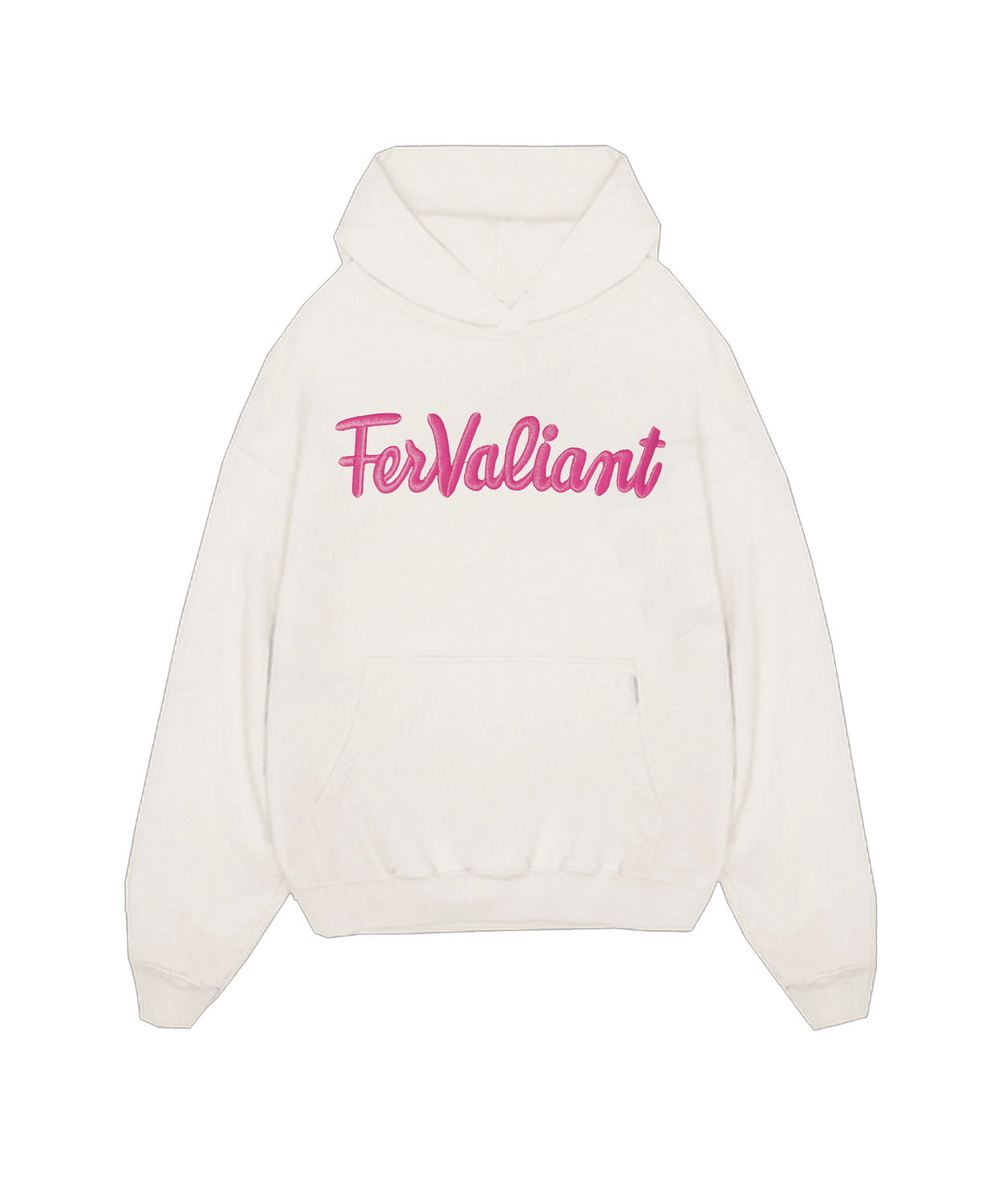  Nakışlı White Pink Hoodie