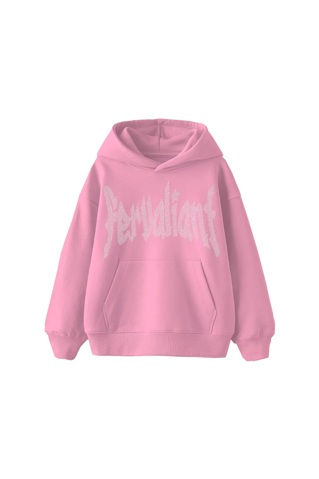 Star Rhinestone Hoodie - Pembe