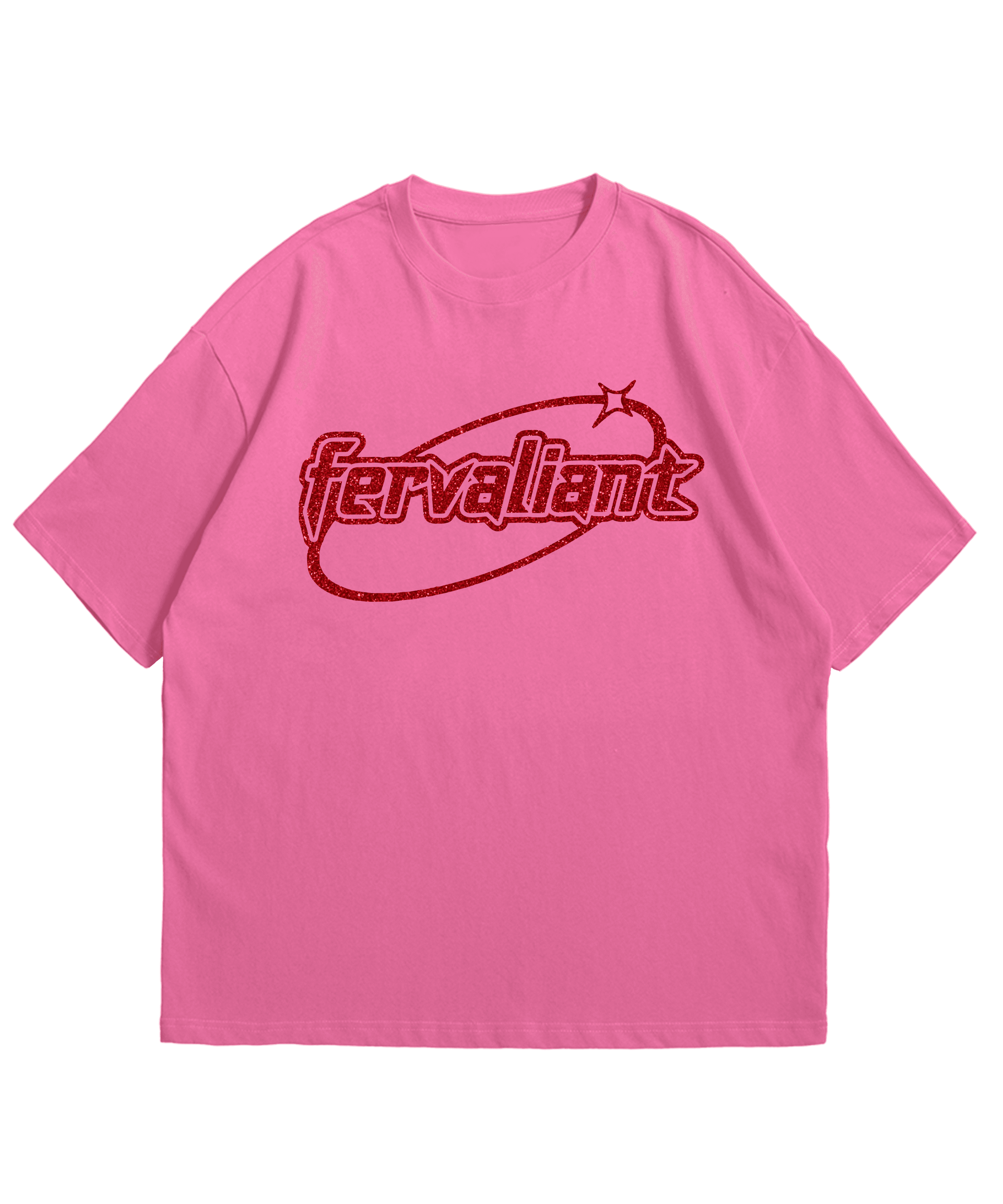  Glitter Ellipse Pink Red Oversize Unisex Tee