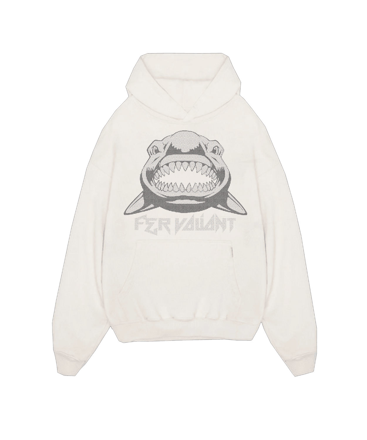 Shark White Rhinestone Hoodie