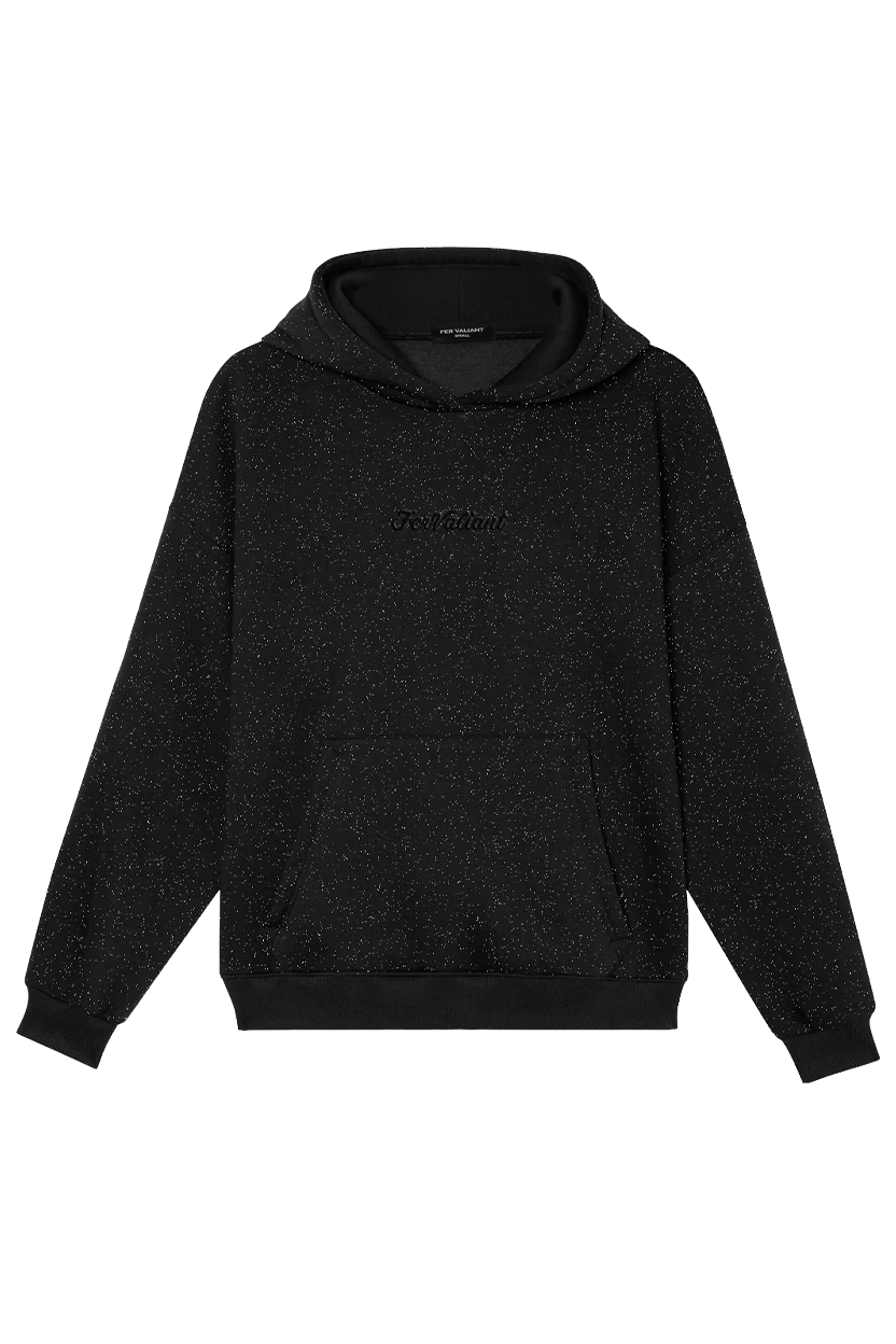 Simli Parıltılı Hoodie - Siyah