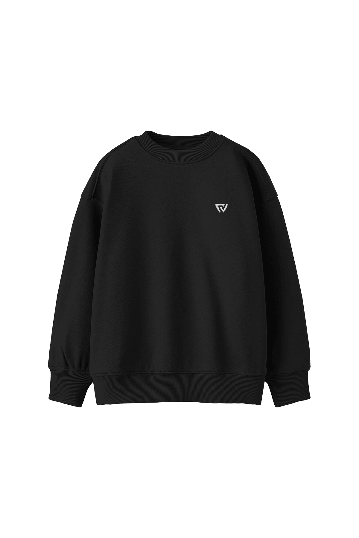 Oversize Basic Bisiklet Yaka Sweatshirt - Siyah