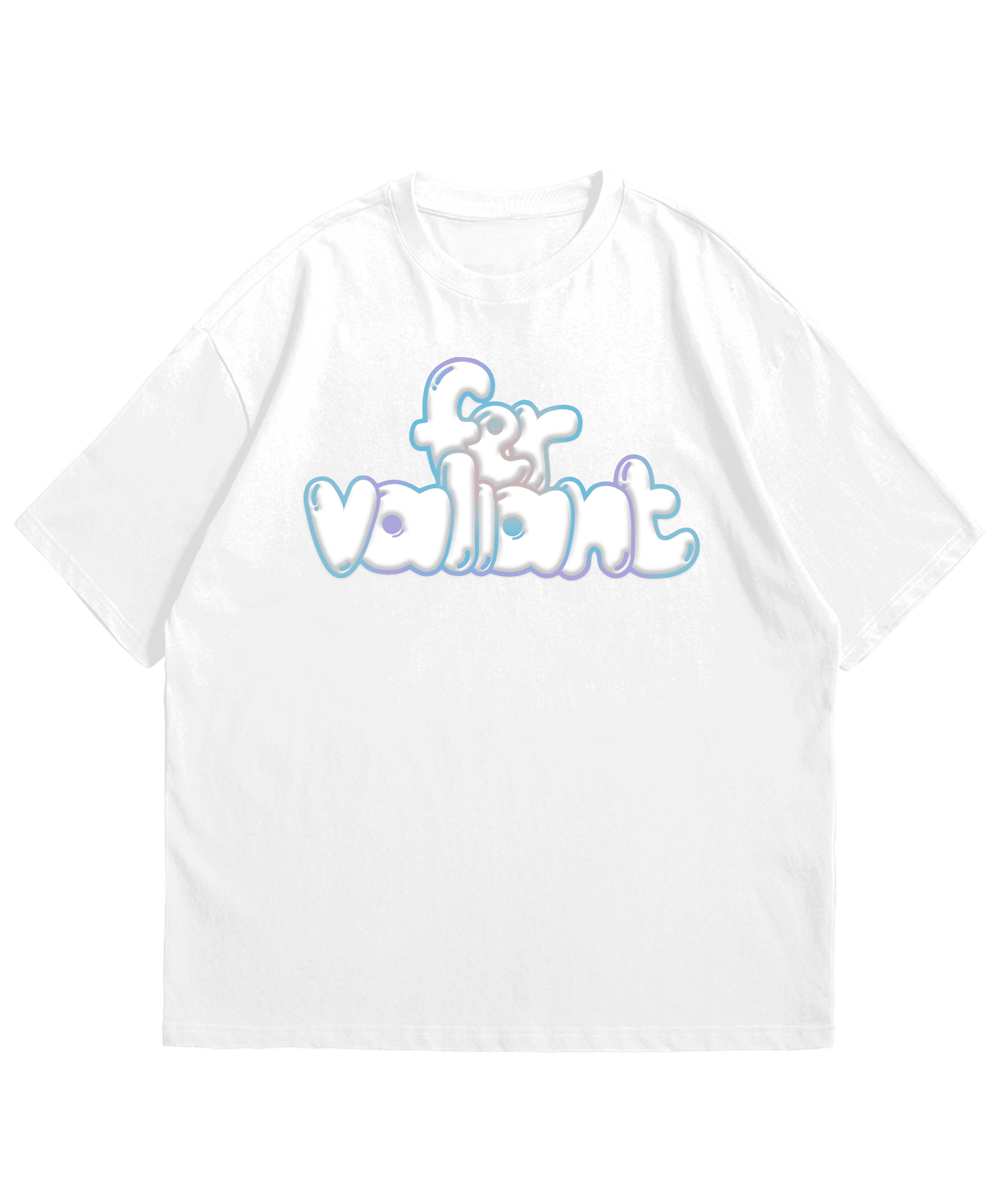 White Puff Hologram Oversize Unisex Tee