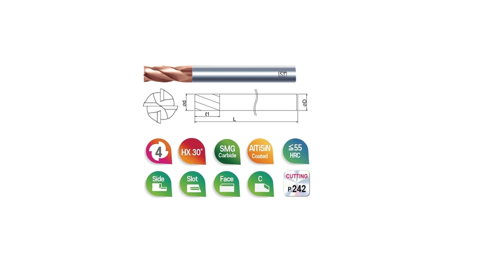 4 AĞIZLI 4SR Ø1.5 MM DÜZ KARBÜR FREZE