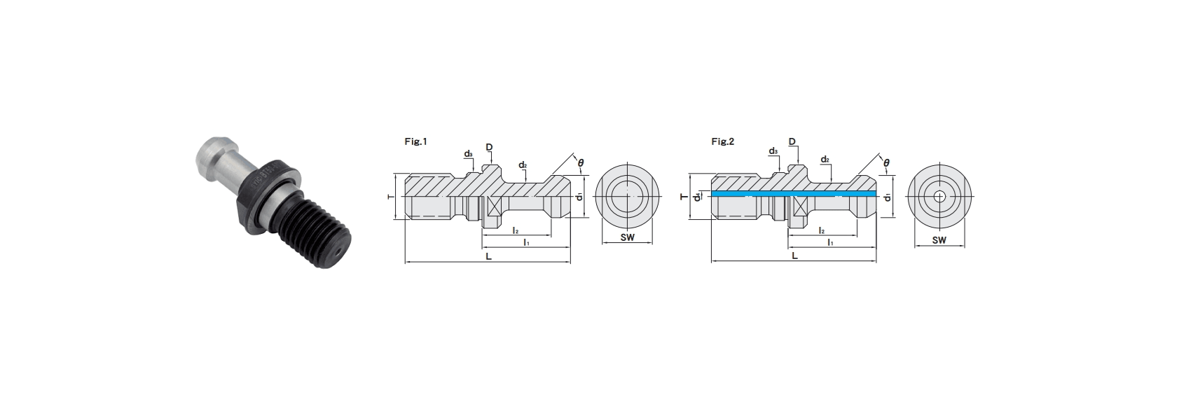 SYIC BT50 45' PULL STUDS COOLANT TYPE