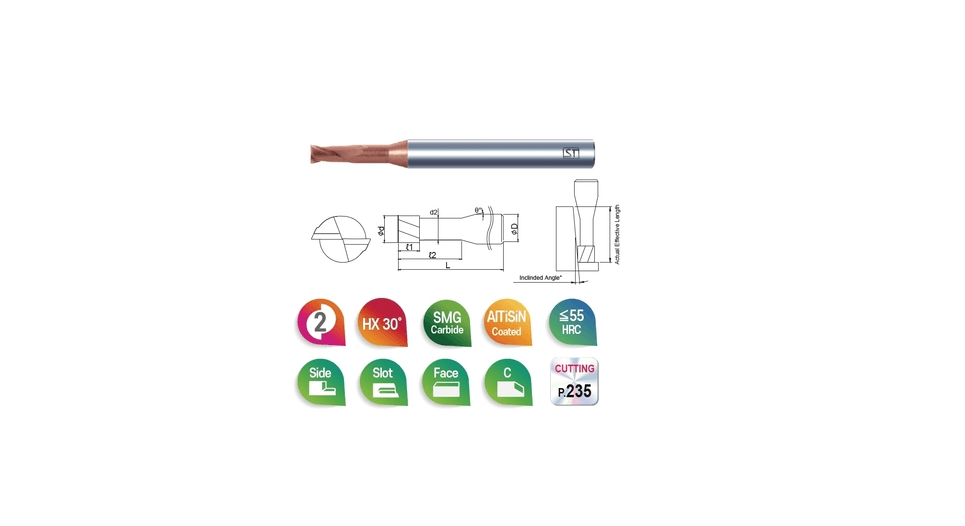 2 AĞIZLI 2NS Ø0.10 MM < Ø1.0 MM DÜZ DALMA BOYLU KARBÜR FREZE