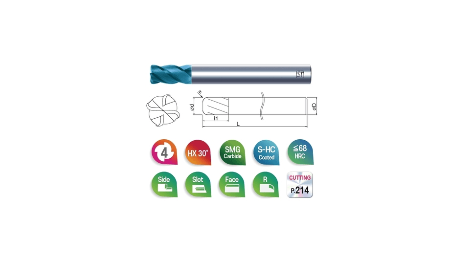 4 AĞIZLI 4CLH Ø12.0 MM KÖŞE RADIUS KARBÜR FREZE