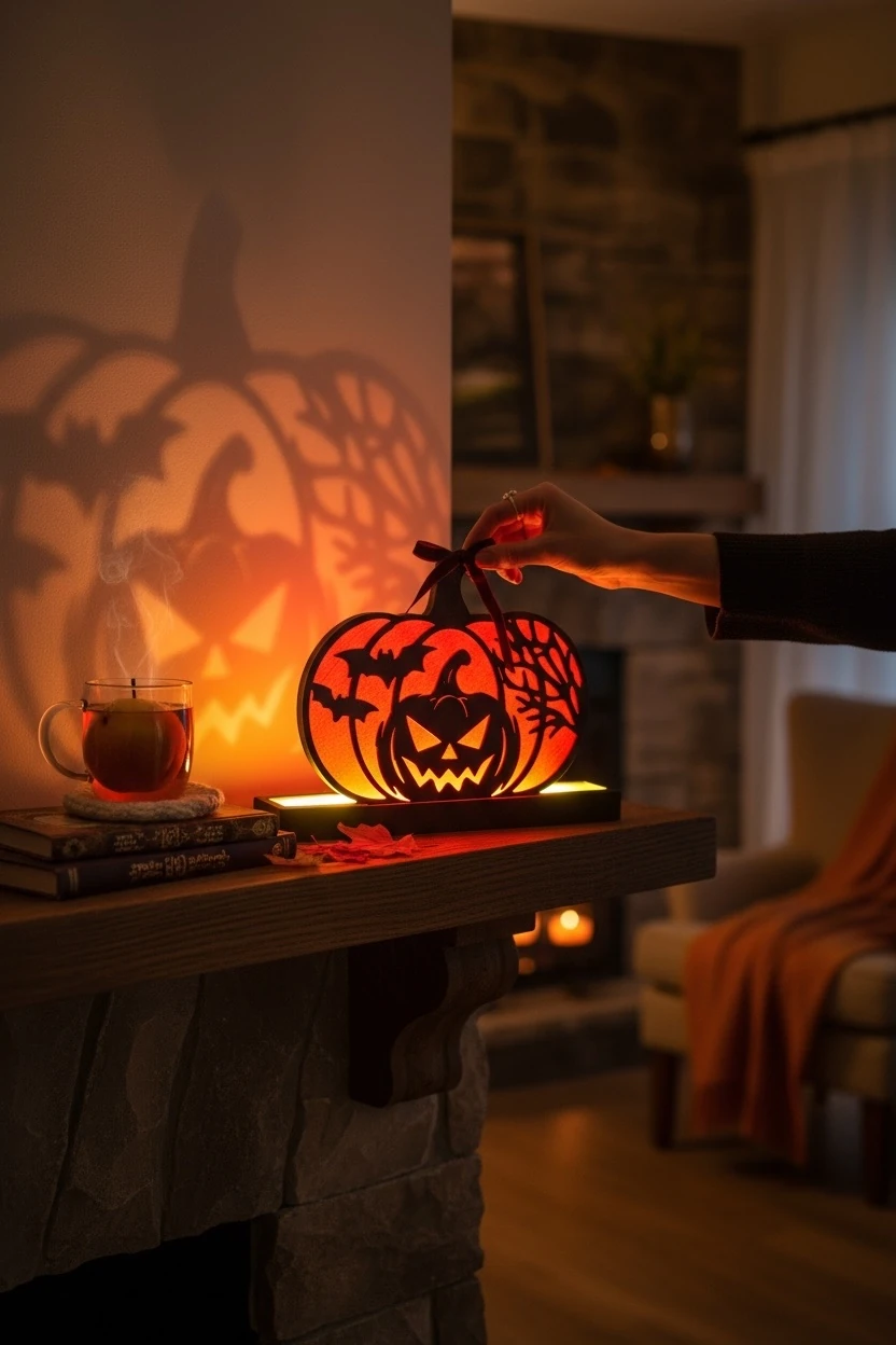 Balkabağı Siluet Masa Lambası (3D HALLOWEN Serisi) 