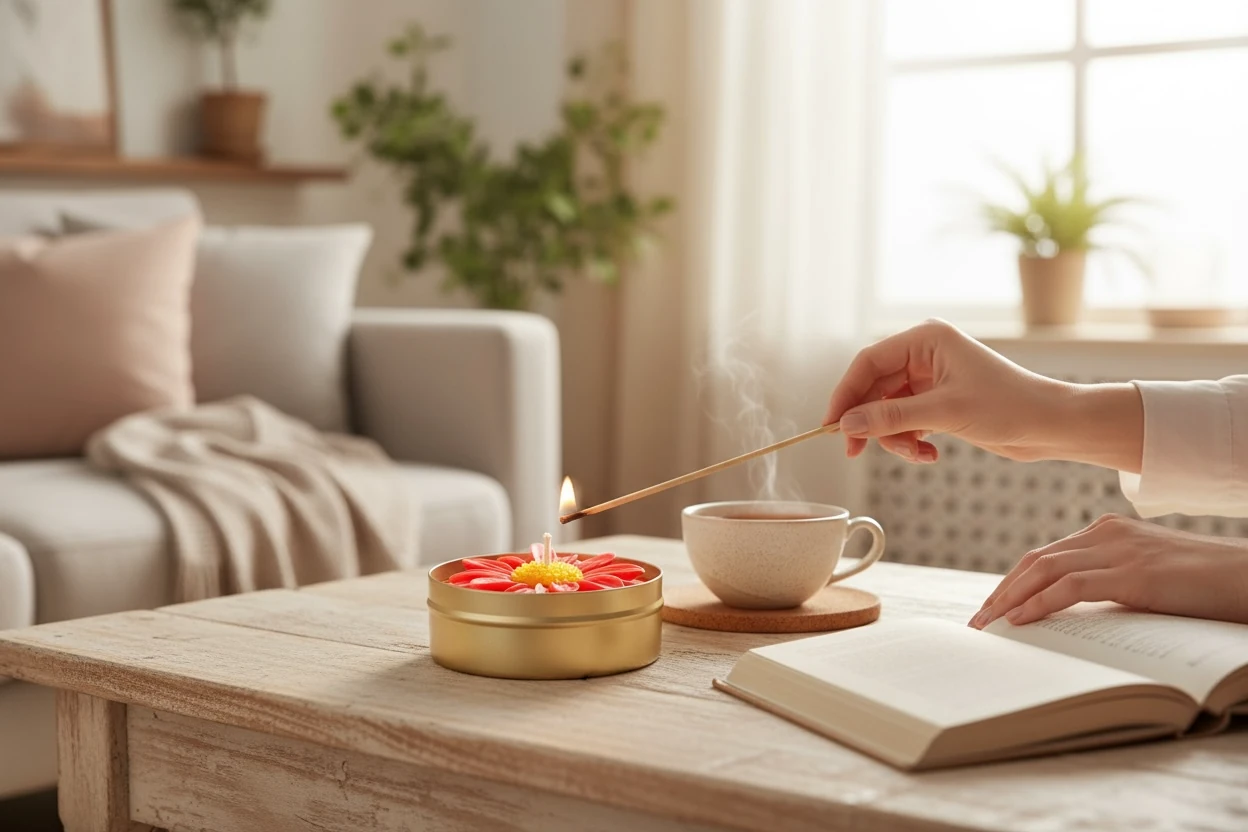 Papatya Mum - Kırmızı (Japon Kiraz Çiçeği Kokulu)