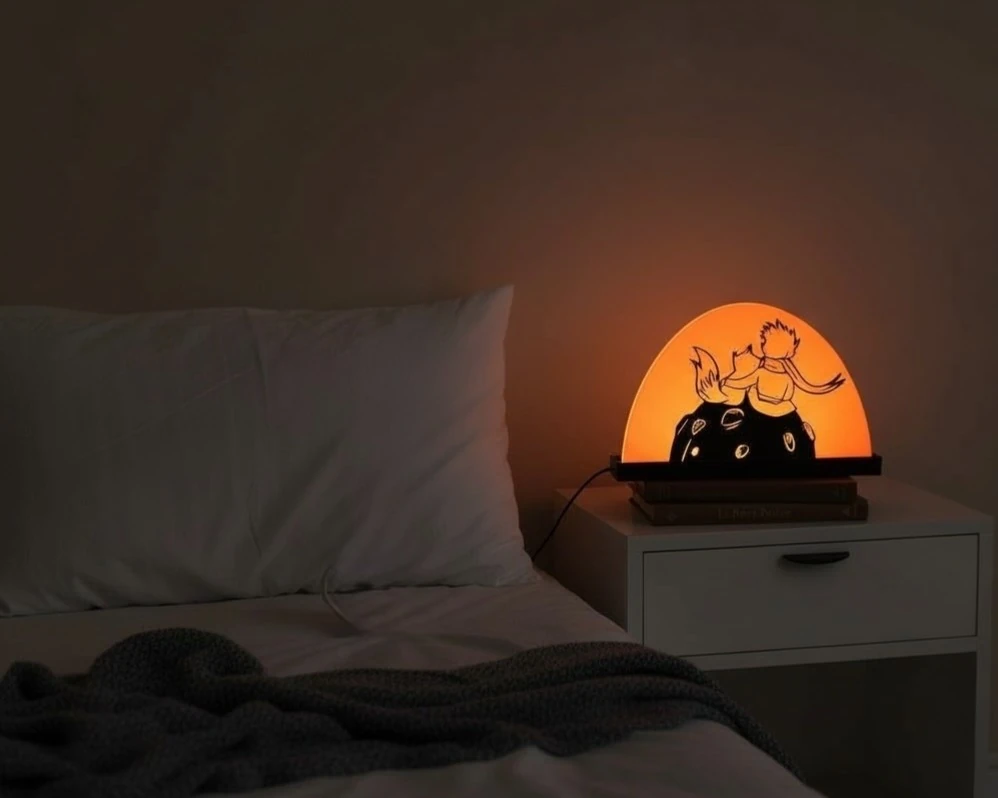 Küçük Prens Gece Lambası (Siluet) - Turuncu