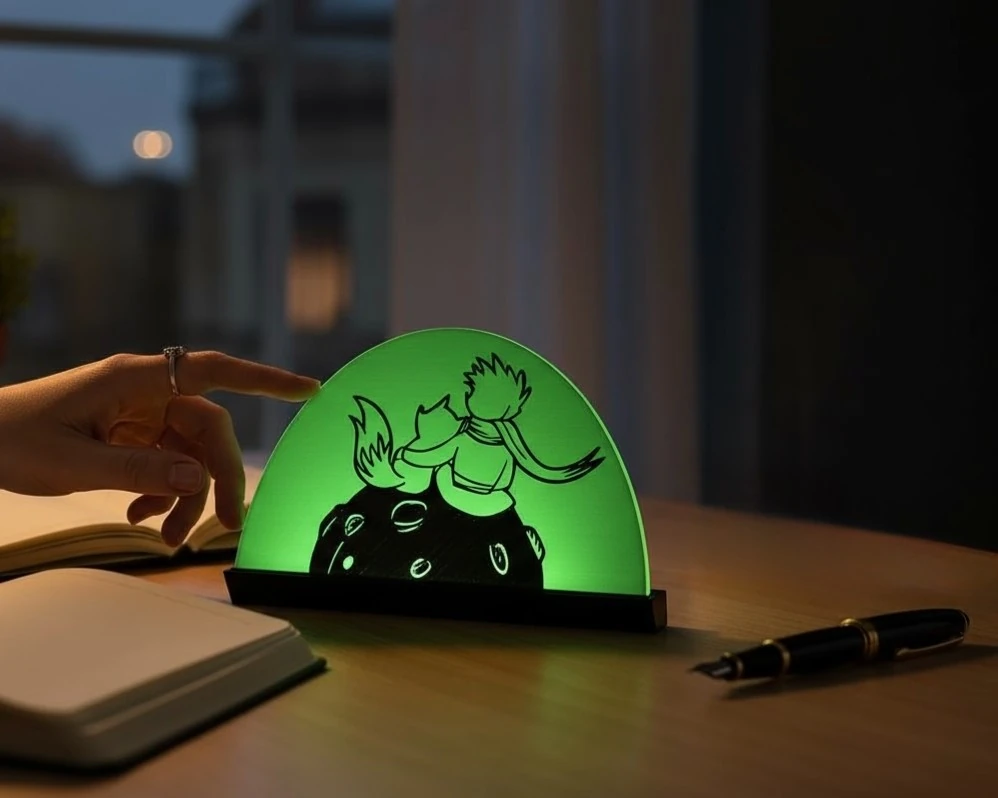 Küçük Prens Gece Lambası (Siluet) - Yeşil