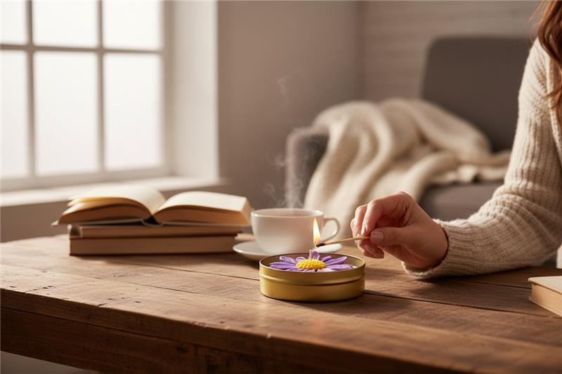 Papatya Mum - Mor (Lavanta Kokulu)