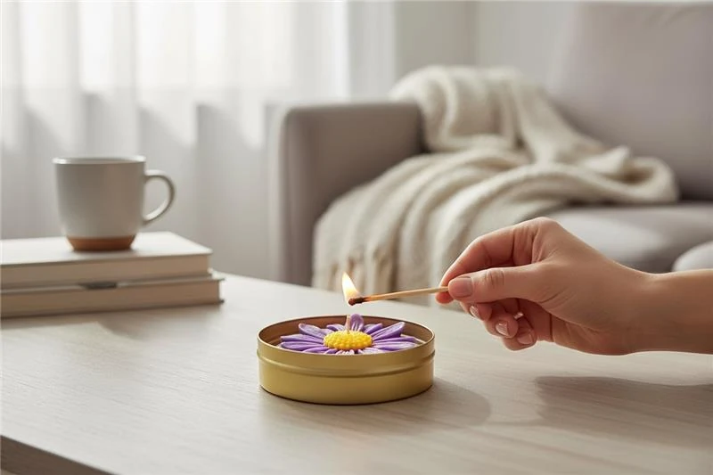 Papatya Mum - Mor (Lavanta Kokulu)