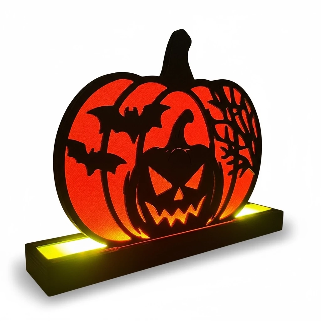 Balkabağı Siluet Masa Lambası (3D HALLOWEN Serisi) 