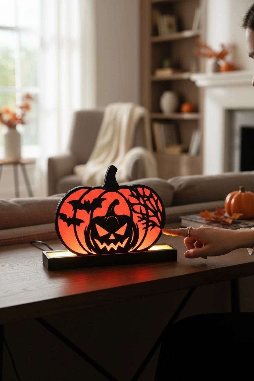 Balkabağı Siluet Masa Lambası (3D HALLOWEN Serisi) 