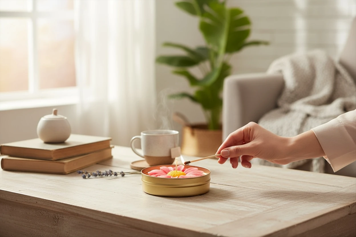 Papatya Mum - Pembe (Gül Kokulu)