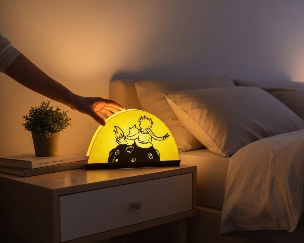 Küçük Prens Gece Lambası (Siluet) - Neon Sarı