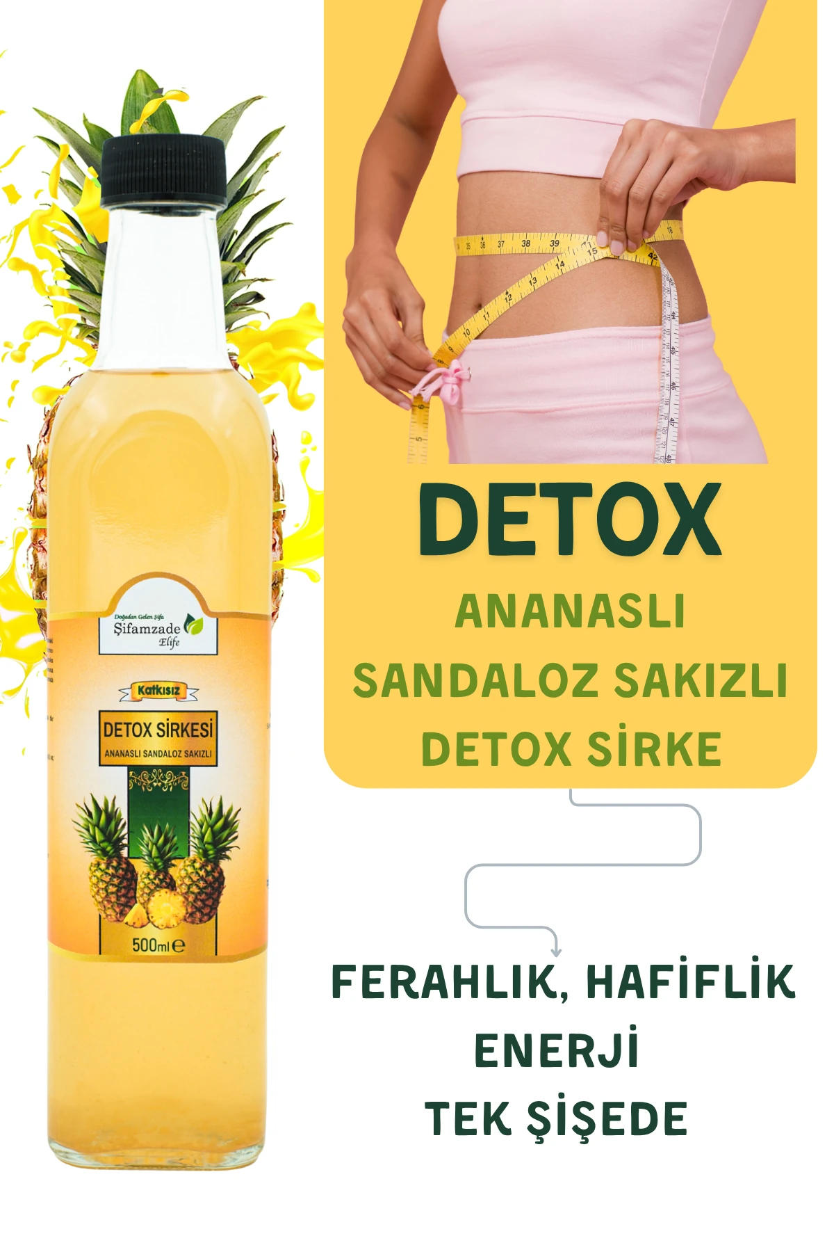 Detox Sirkesi Ananaslı & Sandaloz Sakızlı