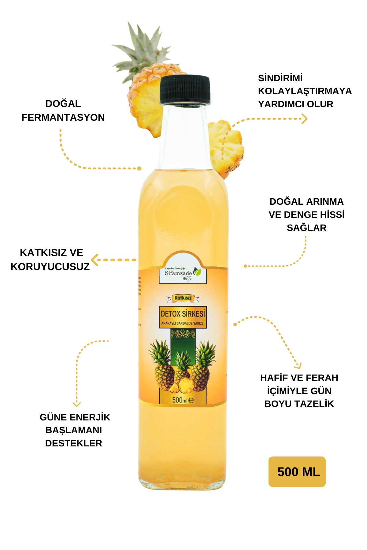 Detox Sirkesi Ananaslı & Sandaloz Sakızlı