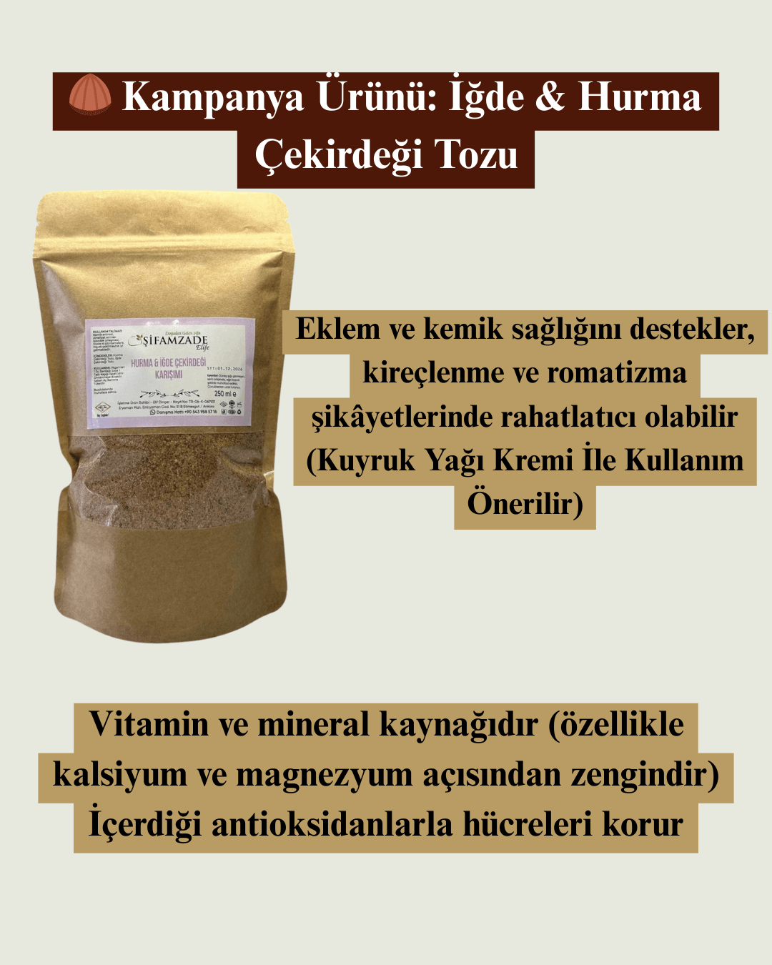 Hurma Ve İğde Çekirdeği Karışım 250gr 