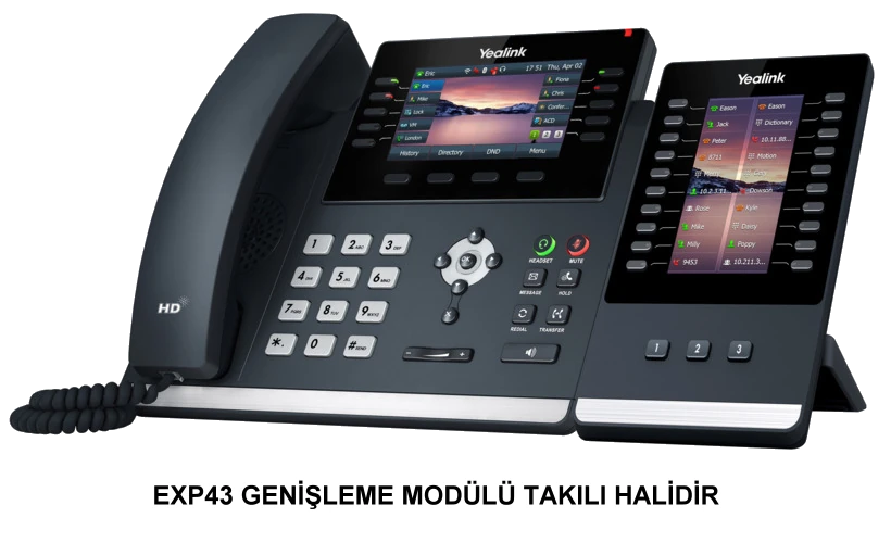 YEALINK T46U 16 SIP, 4.3 INCH RENKLİ EKRAN, GIGABIT IP TELEFON - ADAPTÖRSÜZ