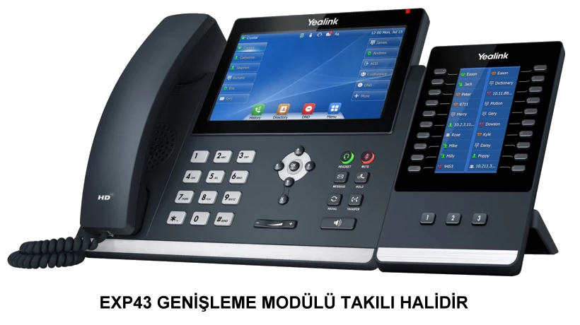YEALINK T48U 16 SIP, 7 INCH RENKLİ DOKUNMATİK EKRAN, GIGABIT IP TELEFON - ADAPTÖRSÜZ