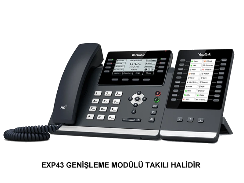 YEALINK T43U 12 SIP, 3.7 INCH LCD GIGABIT IP TELEFON - ADAPTÖRSÜZ