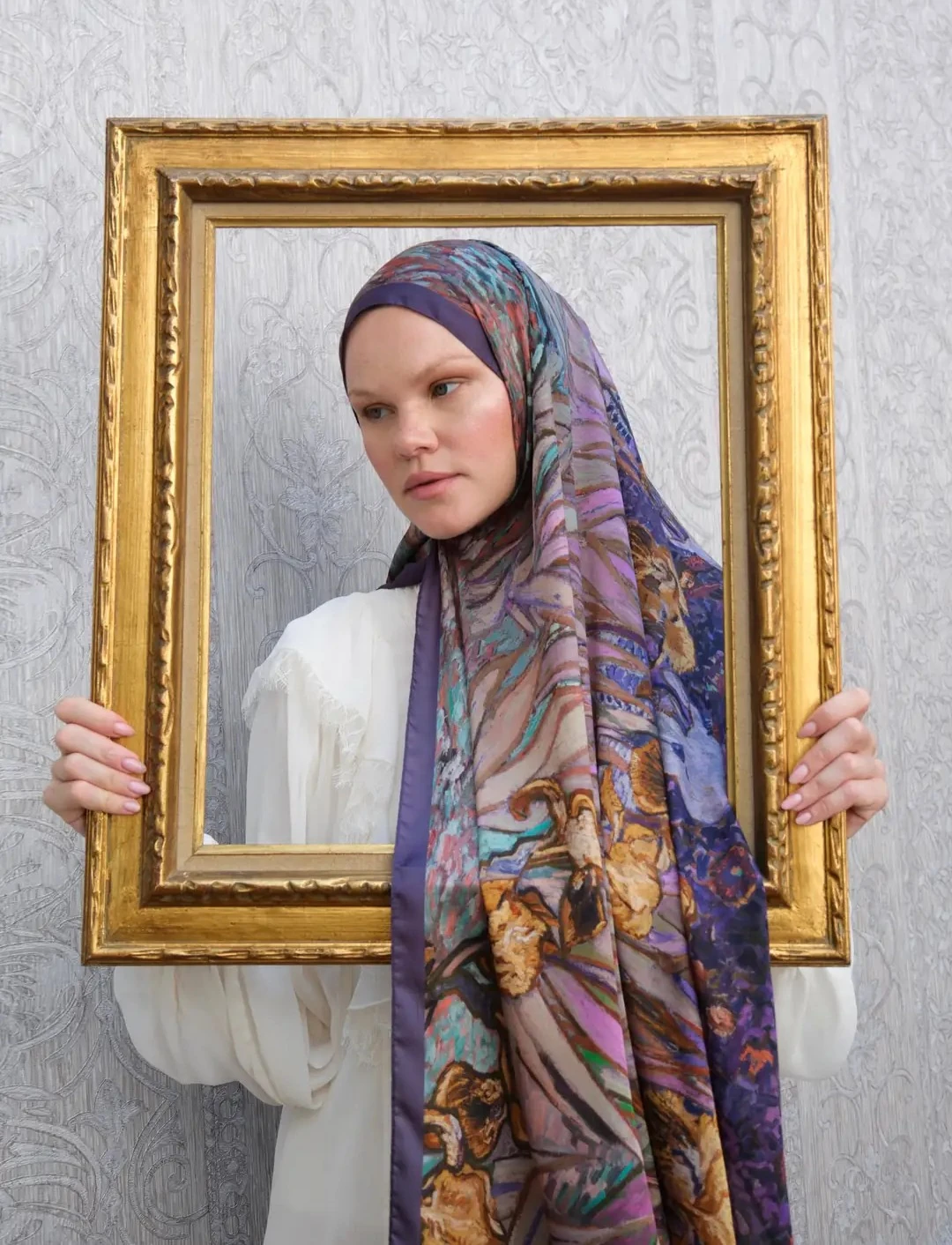  Silk Art İrises  - Mor