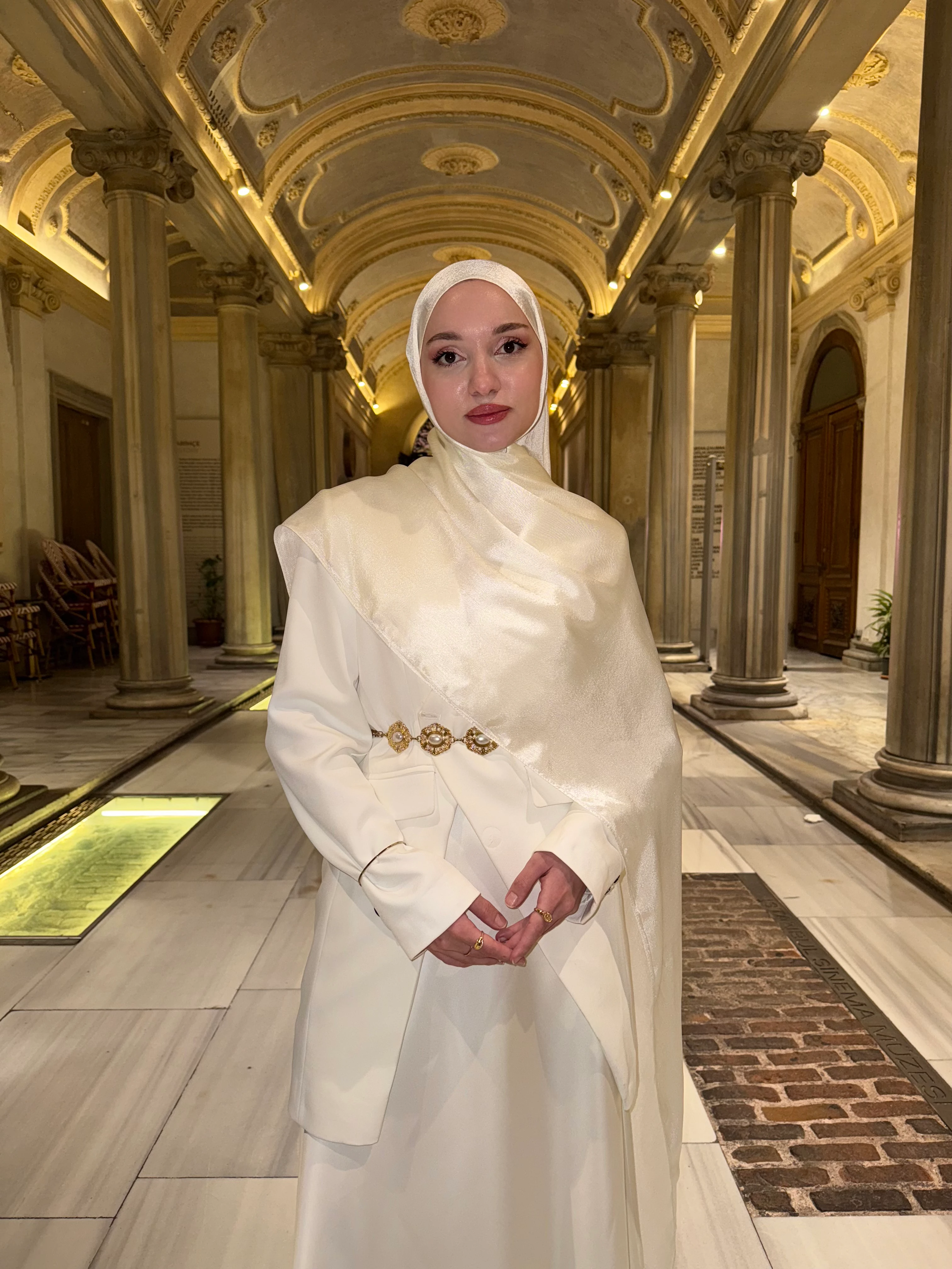 Love shine şal - Beyaz