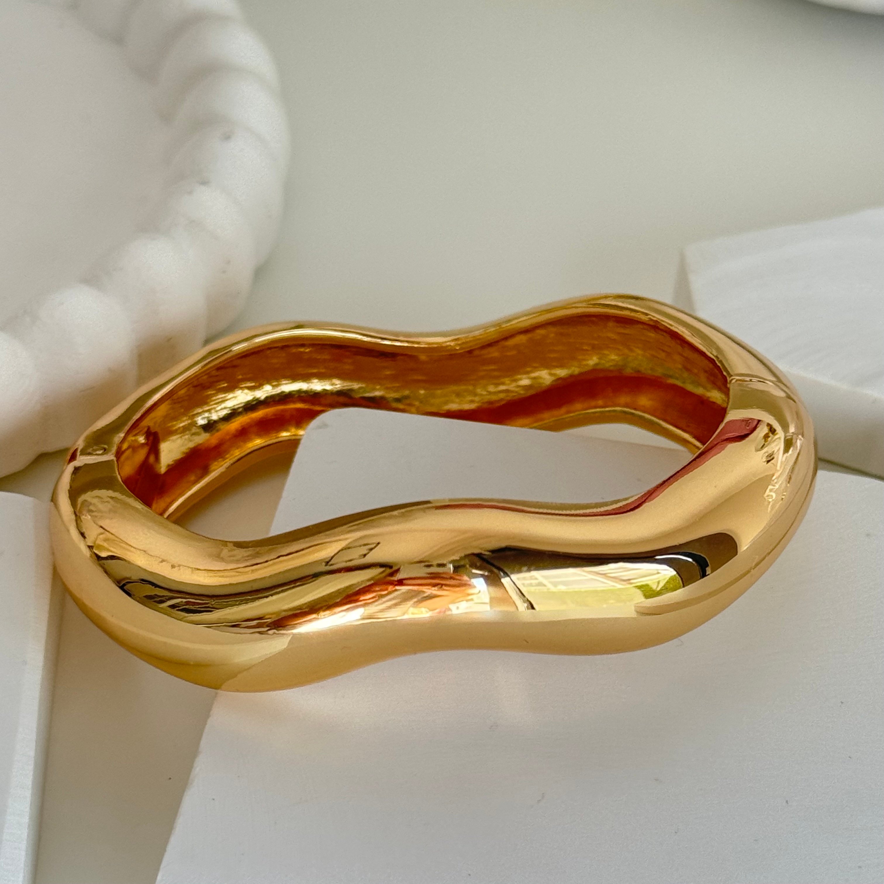 Altın Kaplama Gold Kıvrım Kelepçe(22 cm )