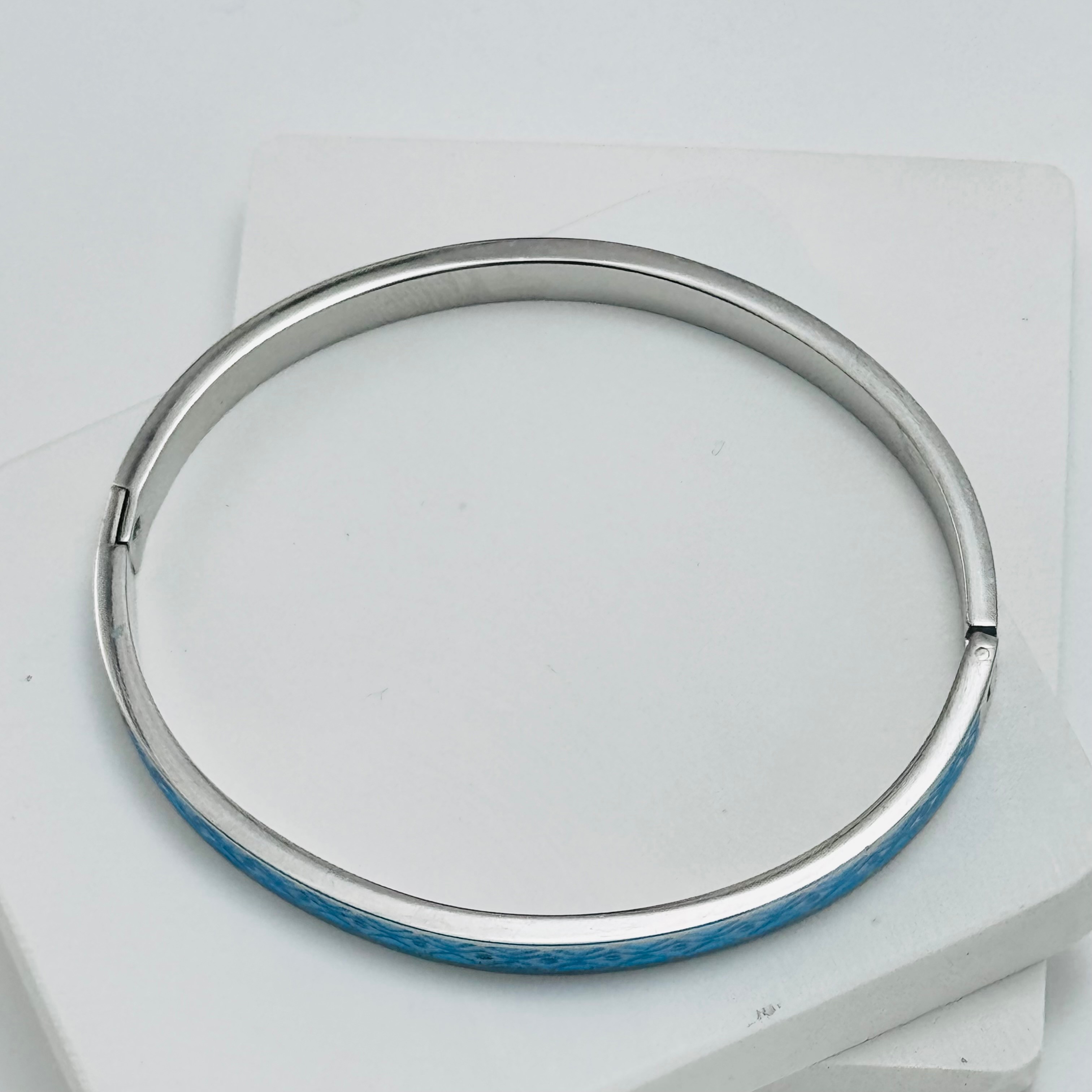 Çelik Gümüş Mavi Kelepçe(19cm)