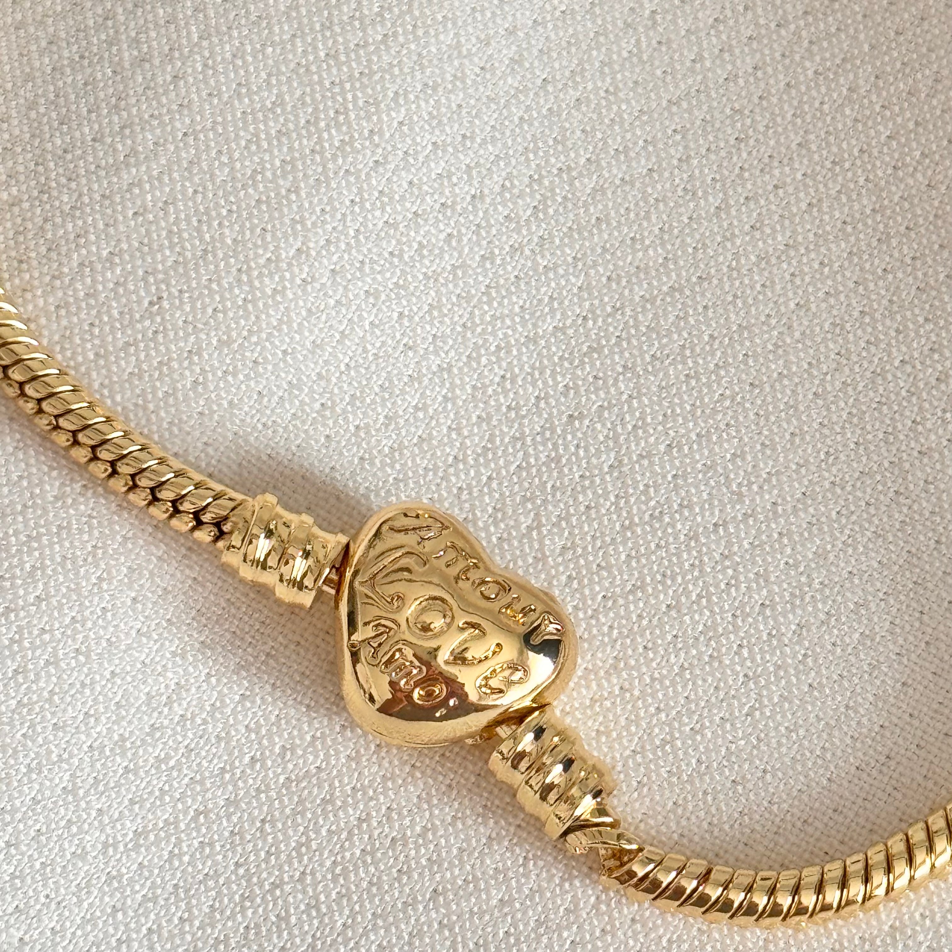 Pandora Altın Kaplama Gold Kalp  Kolye (49 cm )