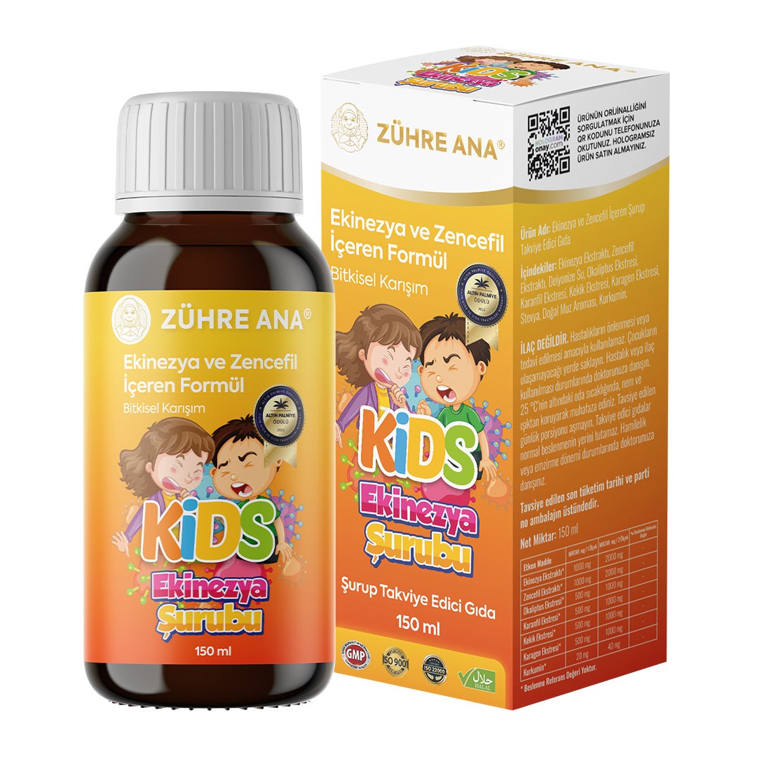 Zühre Ana 4 stuks Kids Echinacea en Gember Hoestsiroop