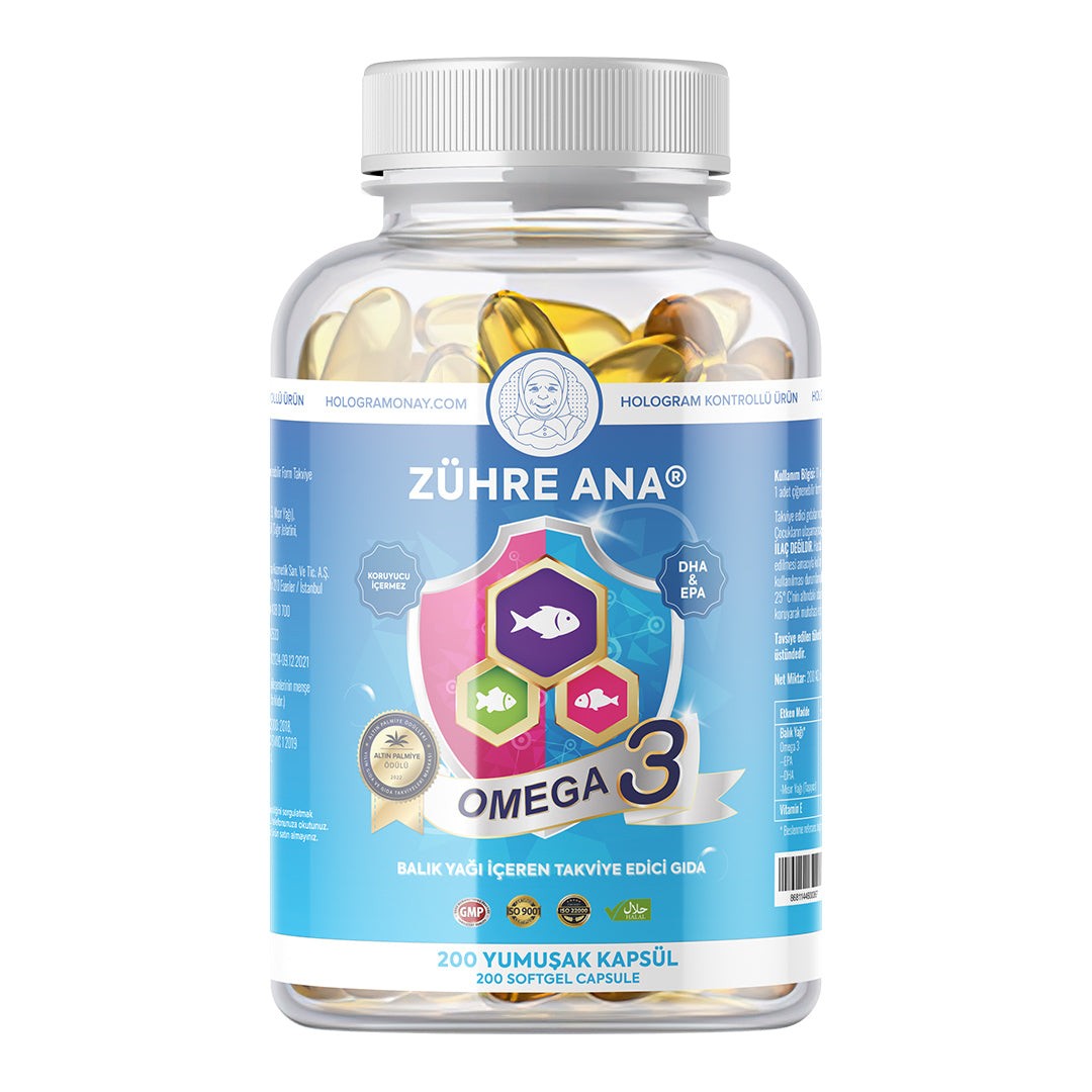 Zühre Ana Omega 3 Balık Yağı - 200 Kapsül (1300 Mg)