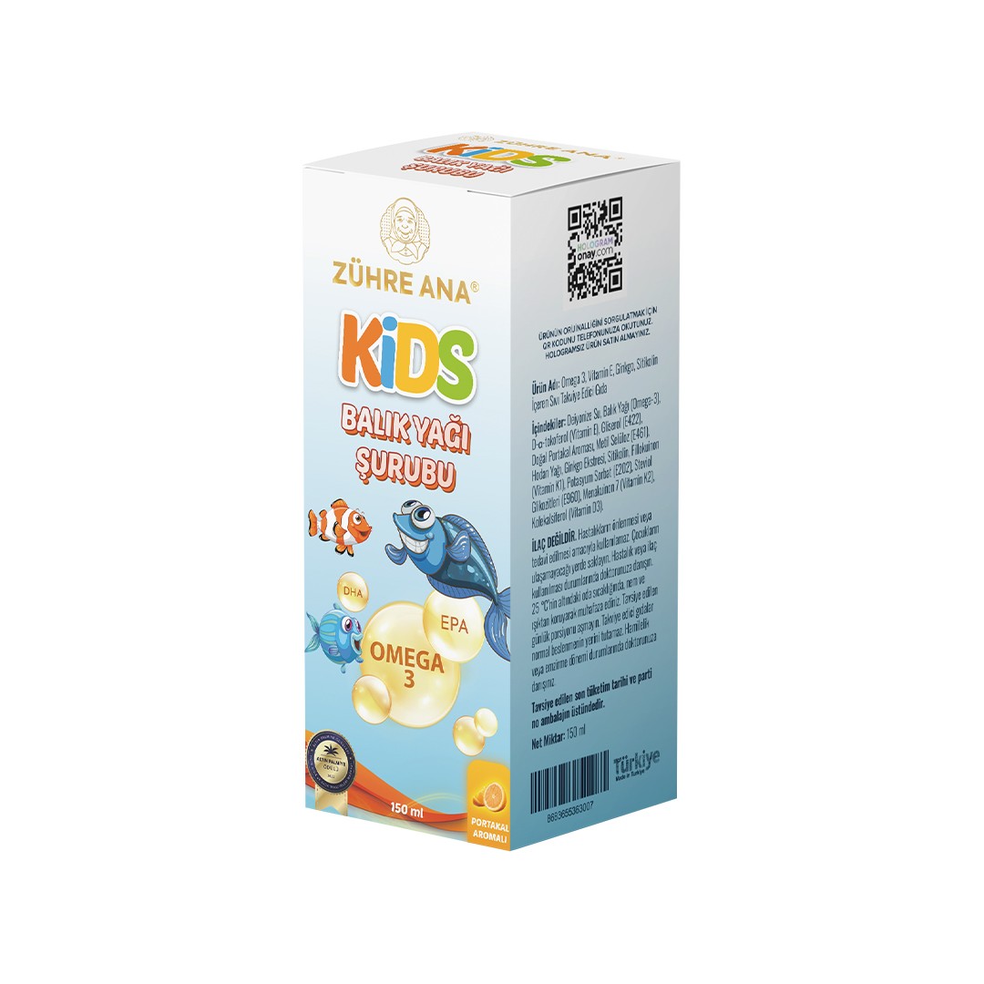 Zühre Ana Kids Omega 3 Orange Fish Oil Syrup