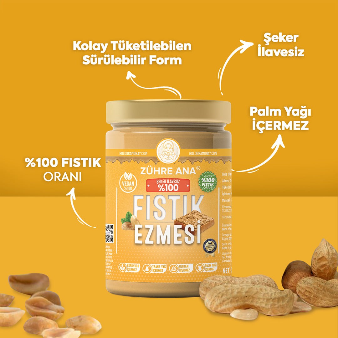 Zühre Ana 100% Peanut Butter Without Added Sugar