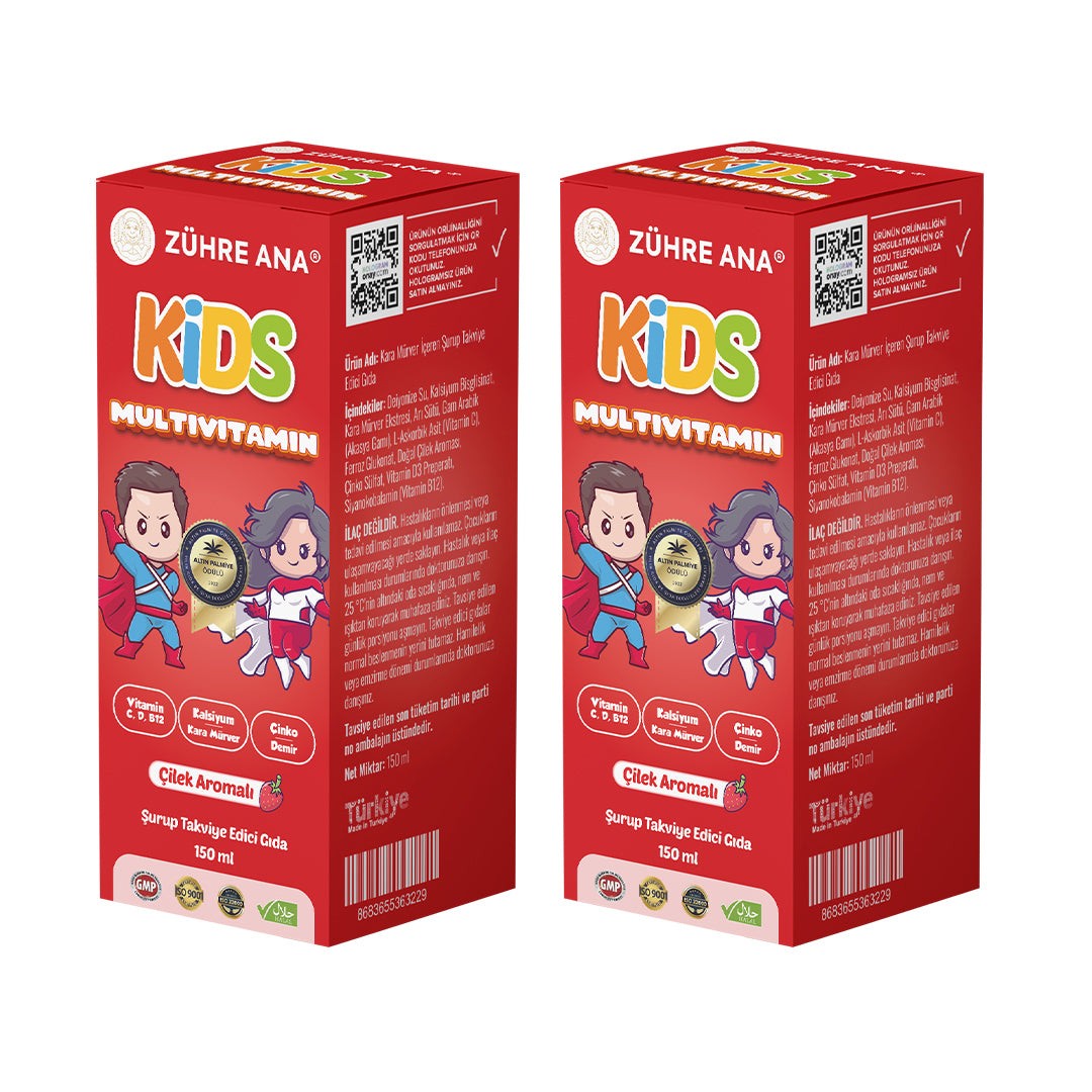 Zühre Ana 2 Pieces Kids Multivitamin Strawberry Syrup