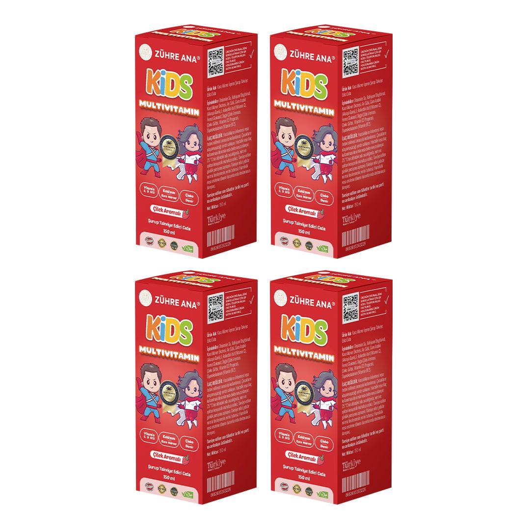 Zühre Ana 4 Pieces Kids Multivitamin Strawberry Syrup