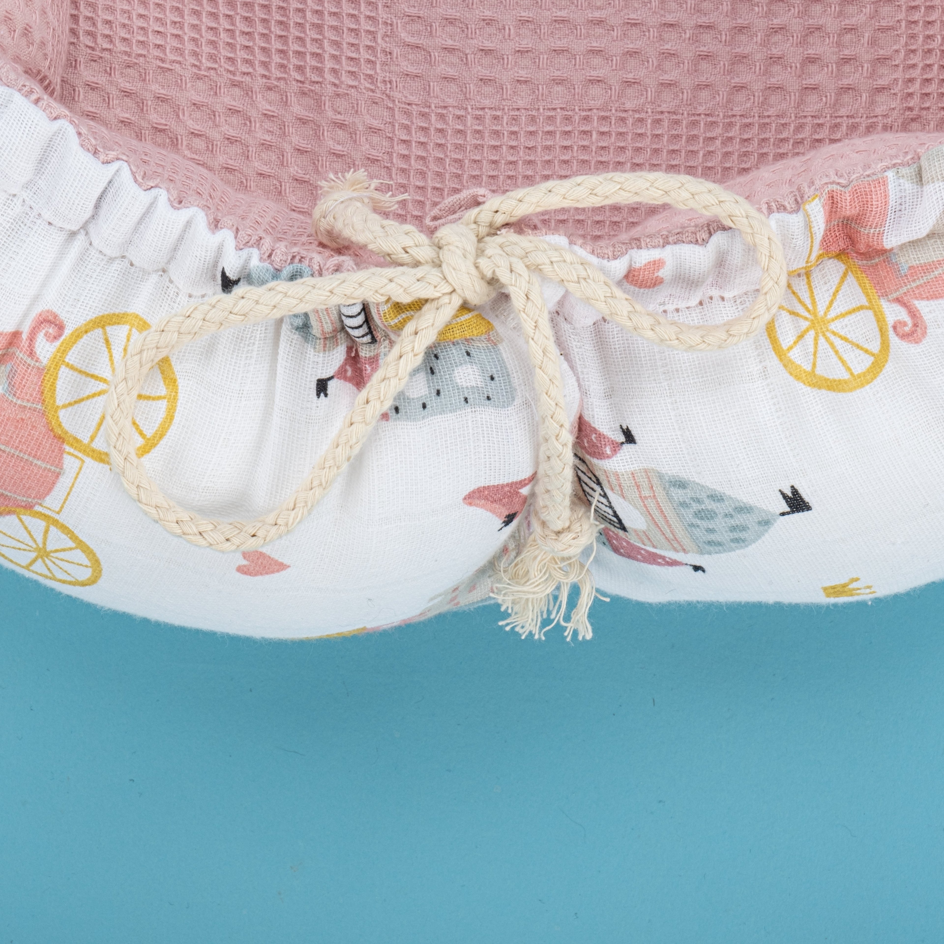 Babynest  ve Yastık- Çift Taraflı - Gül Kurusu Waffle - Sindirella