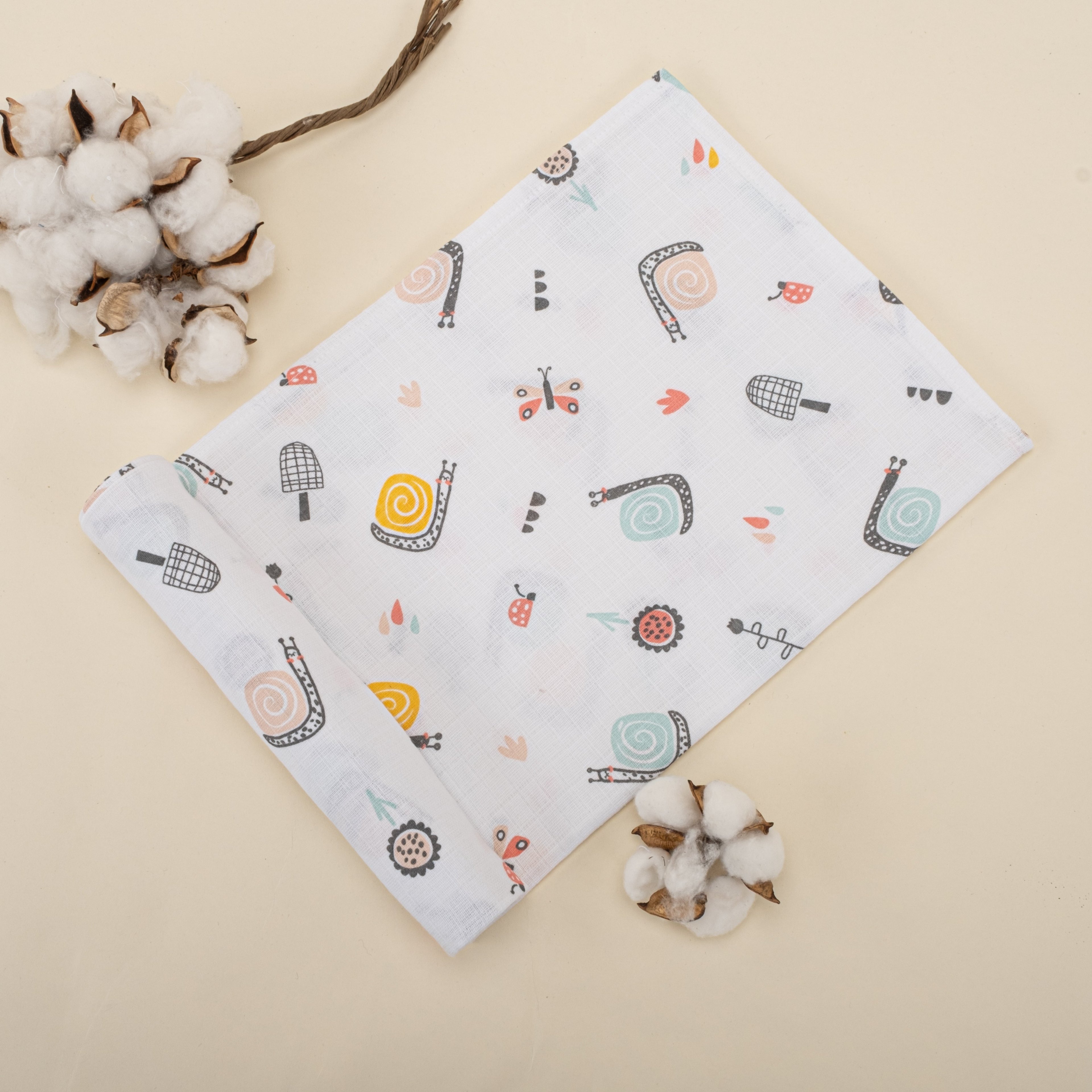 3lü Set - Müslin Örtü - Dondurma / Sarı Gemi / Salyangoz