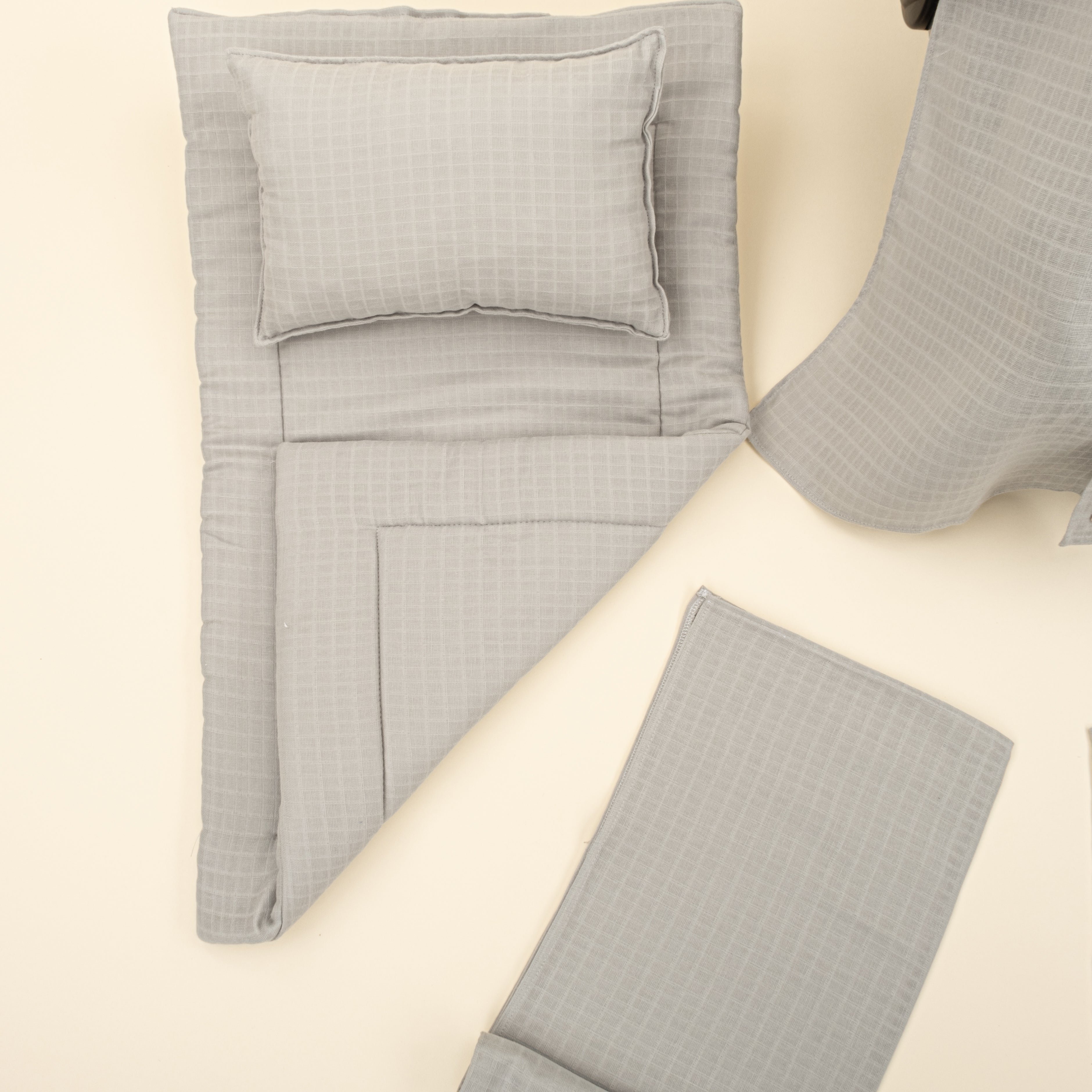 11 Parça Avantajlı Set - Tek Taraflı - Açık Gri Muslin
