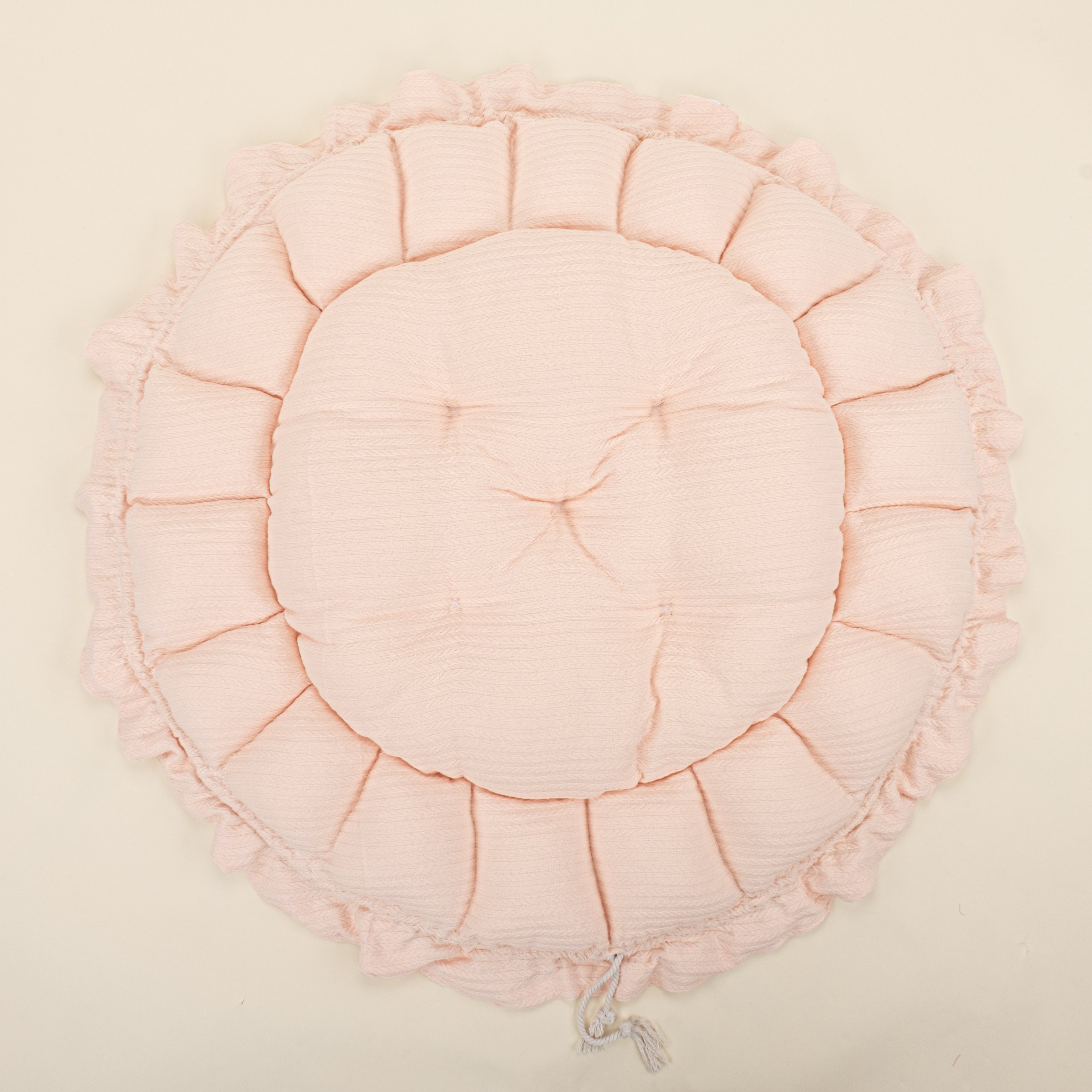 Yuvarlak Babynest - Çift Taraflı - Somon Örgü - Yeşil Gökkuşağı