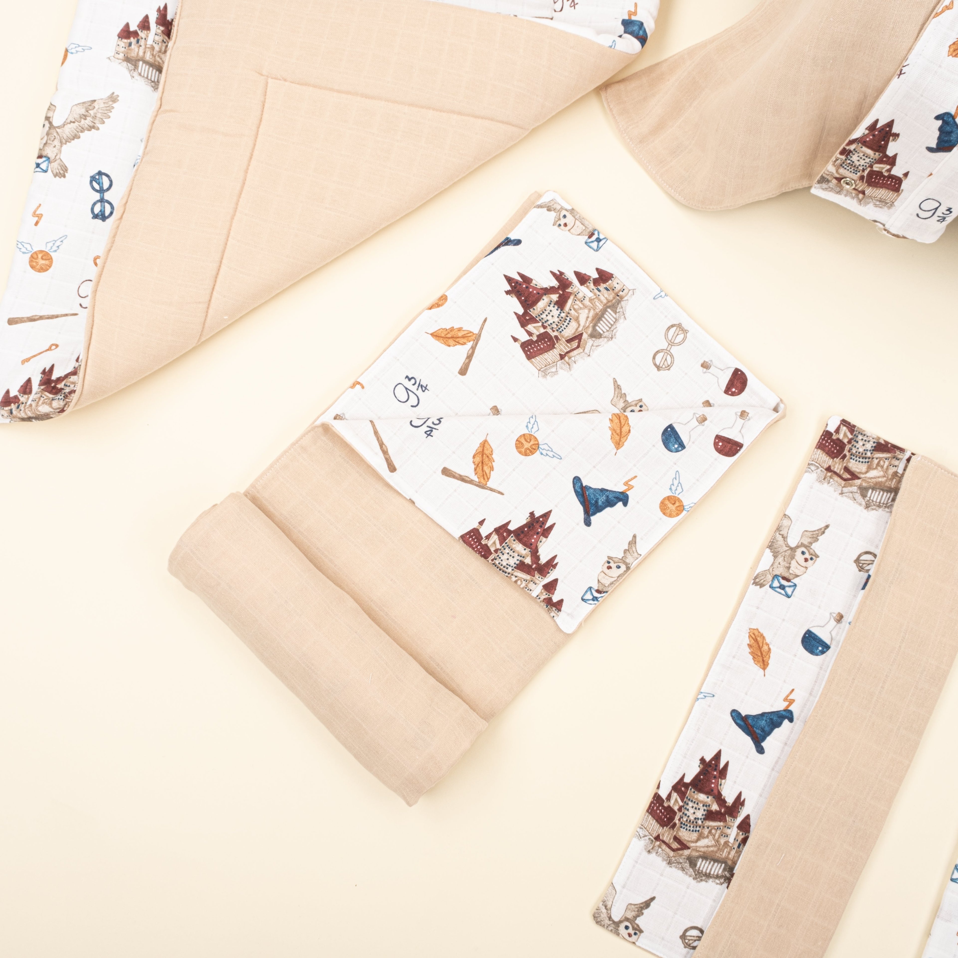 11 Parça Avantajlı Set - Çift Taraflı - Kumsal Beji Muslin - Harry