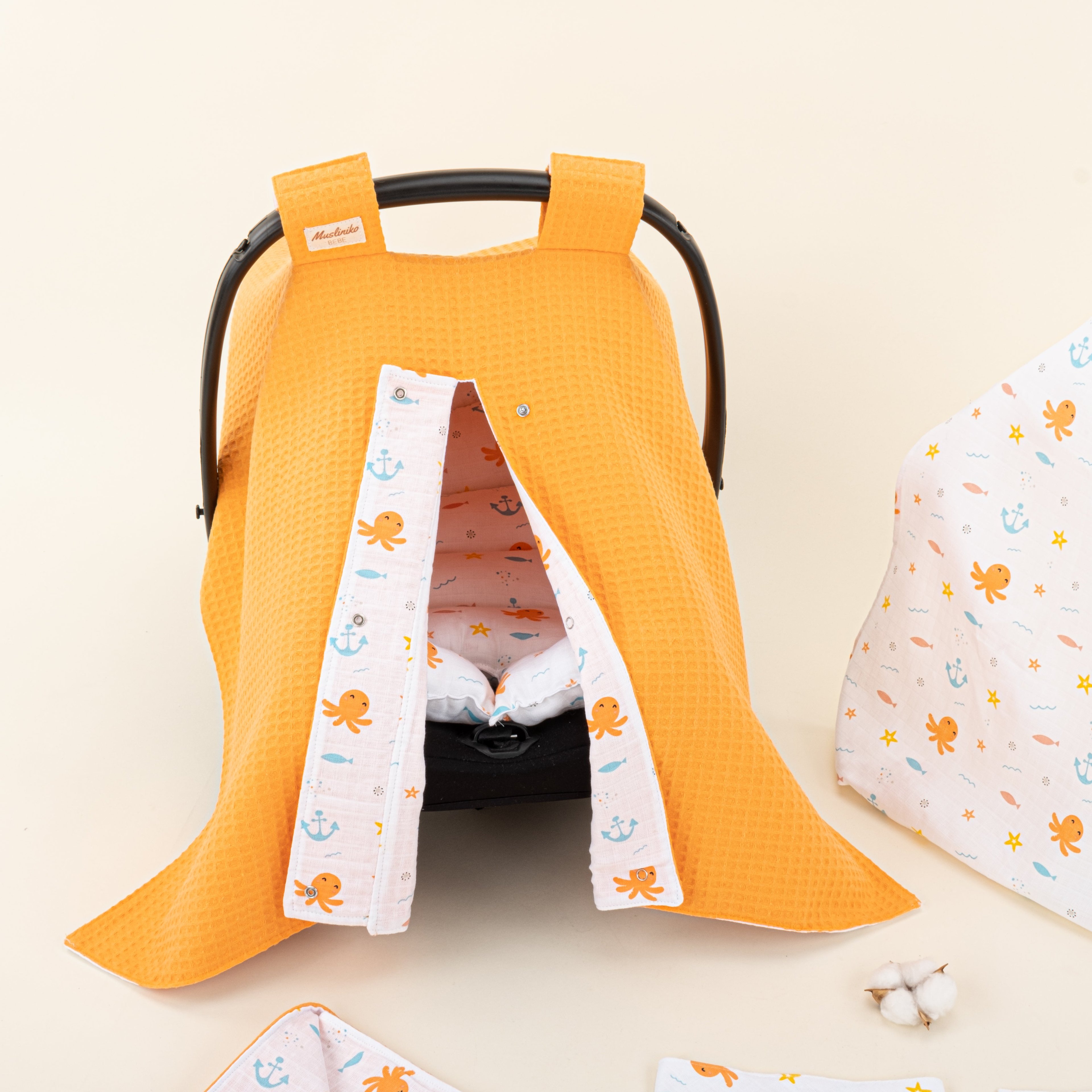 9 Parça Avantajlı Set - Çift Taraflı - Oranj Petek - Ahtapot