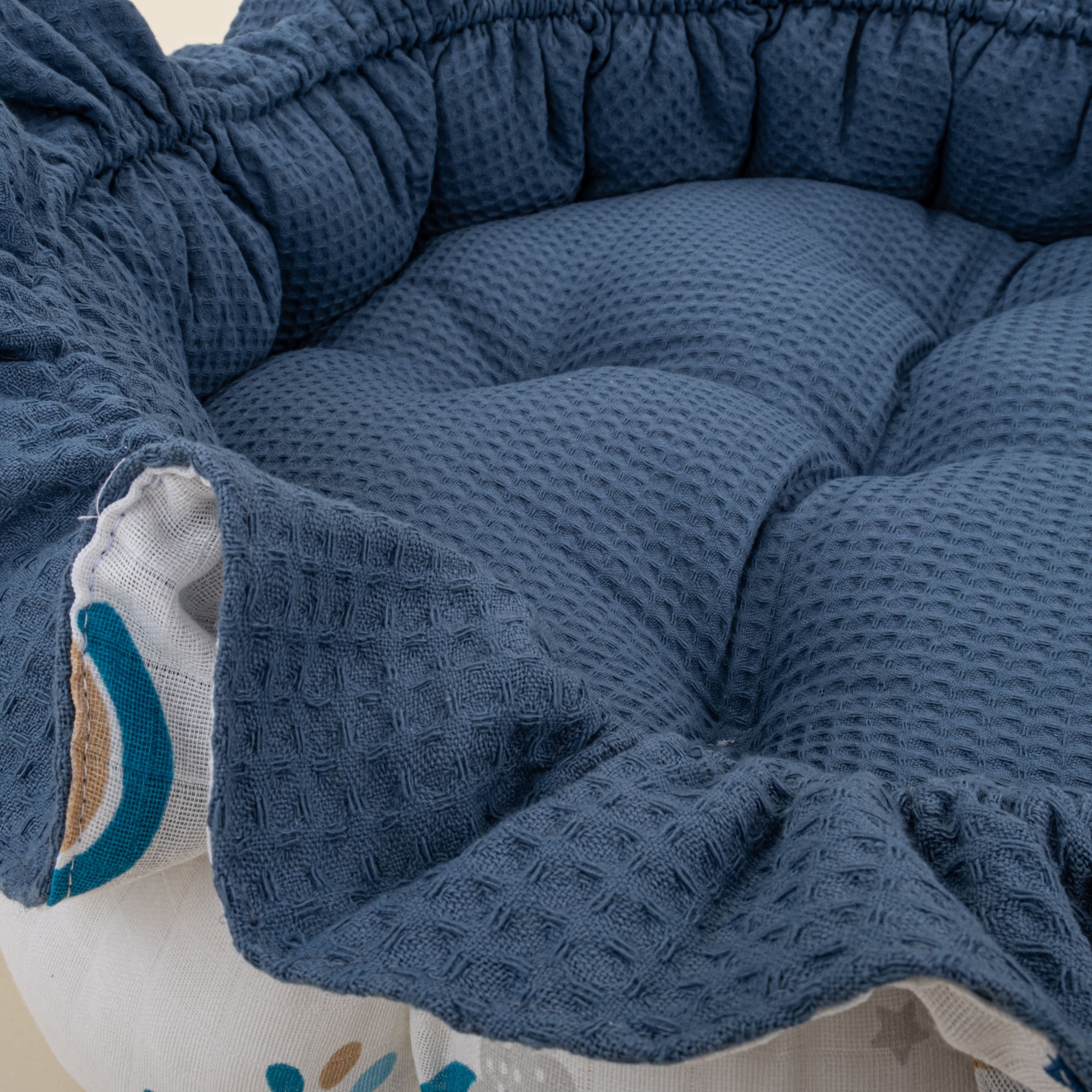 Yuvarlak Babynest - Çift Taraflı - İndigo Petek - Mavi Gökkuşağı