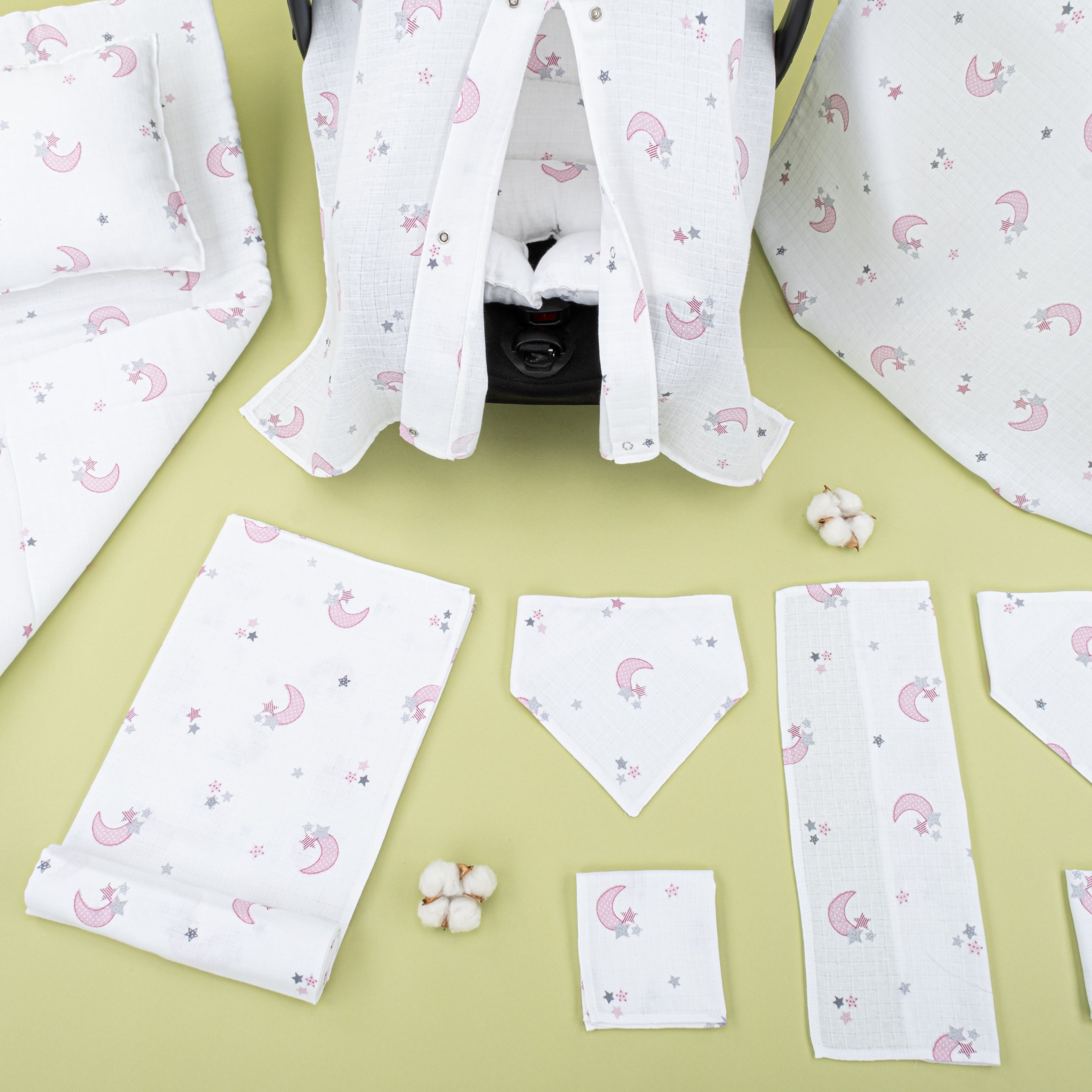11 Parça Avantajlı Set - Tek Taraflı - Pembe Ay