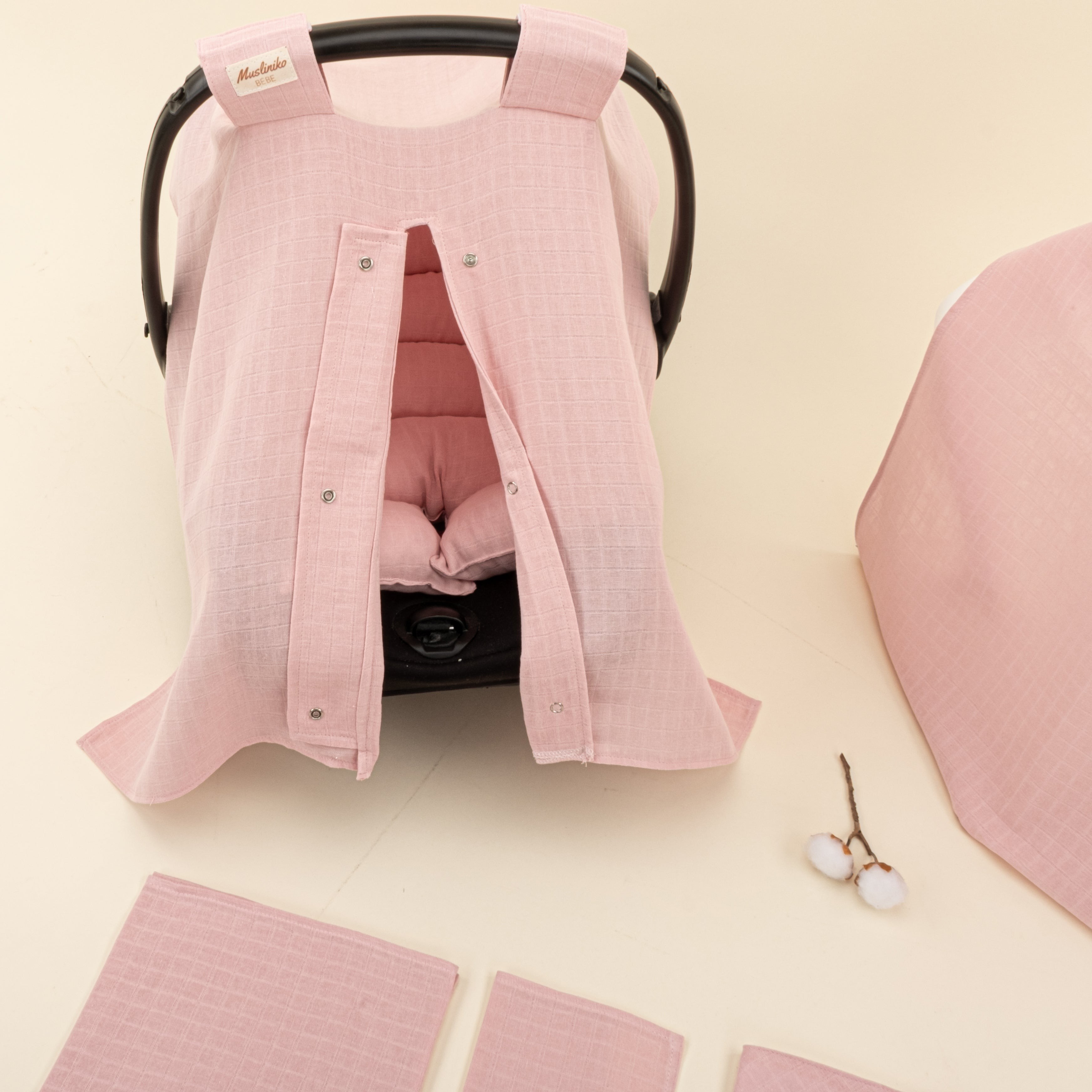 9 Parça Avantajlı Set - Tek Taraflı - Pudra Muslin