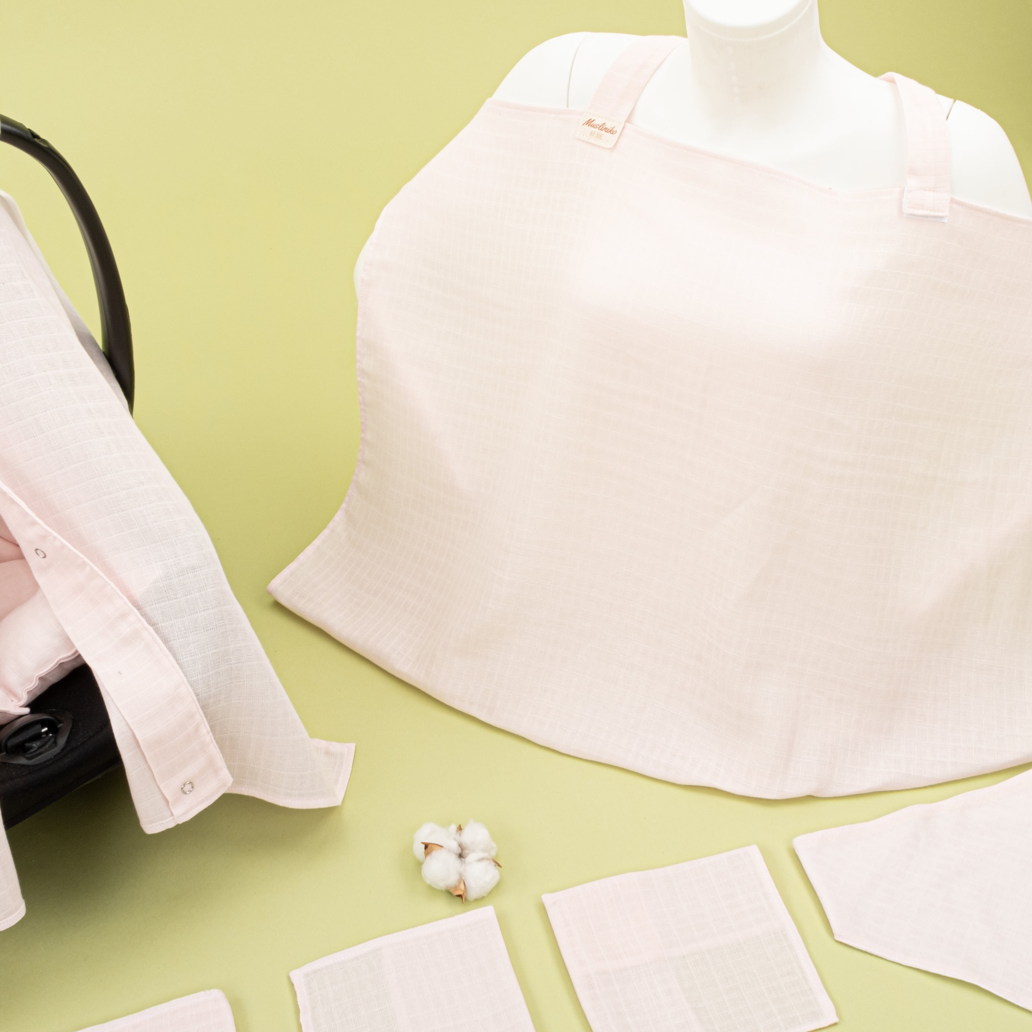 9 Parça Avantajlı Set - Tek Taraflı - Bebe Pembe Muslin