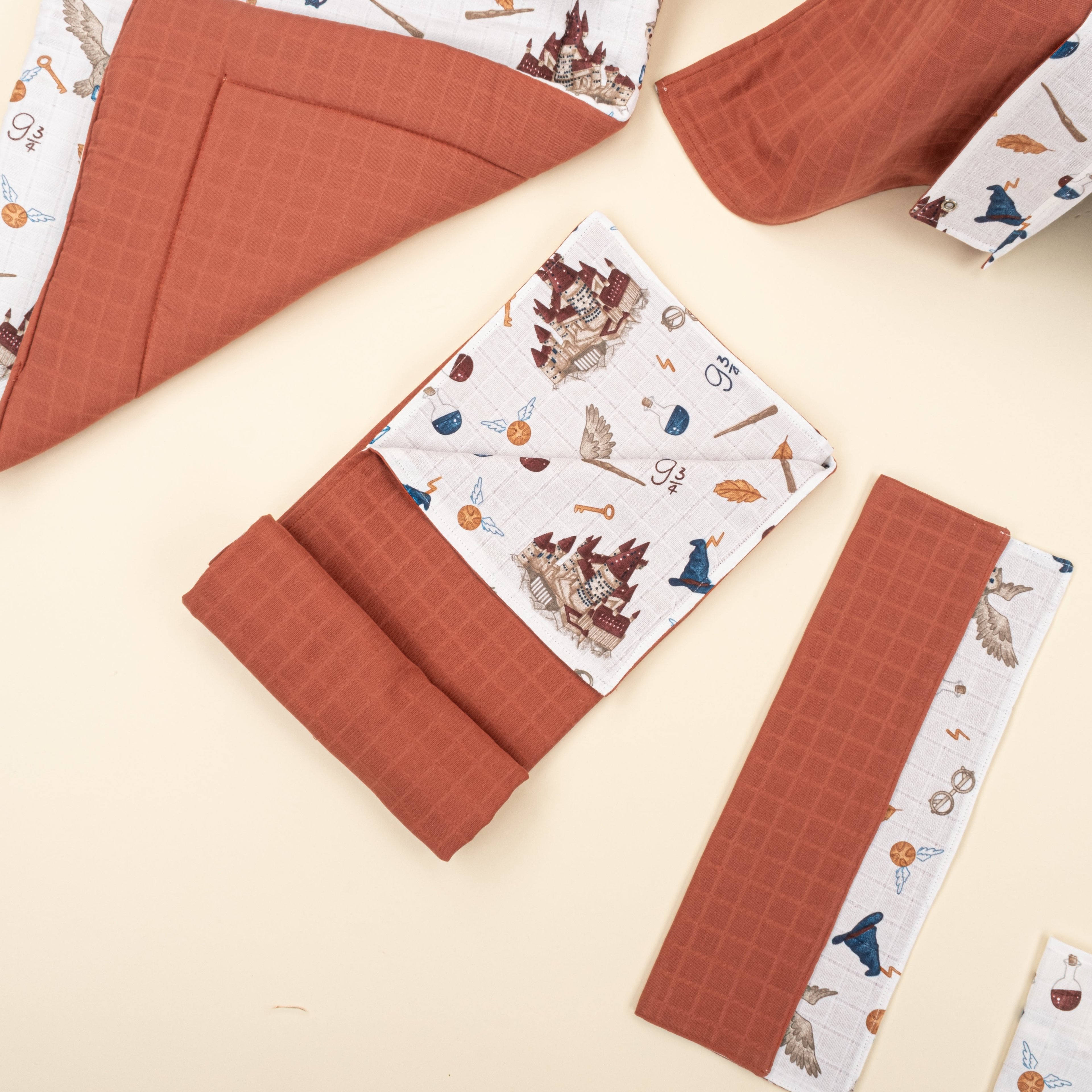 11 Parça Avantajlı Set - Çift Taraflı - Koyu Kiremit Muslin - Harry