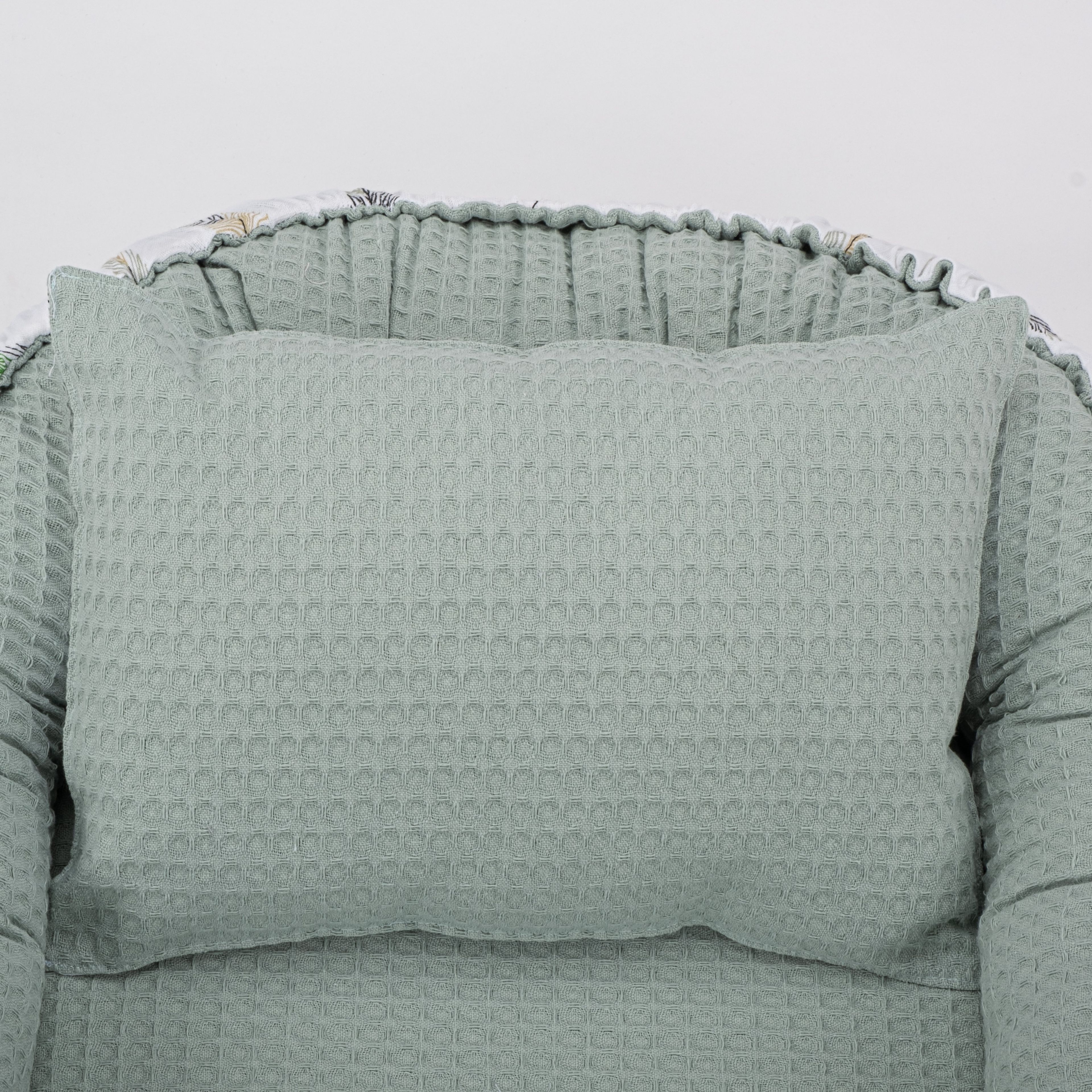 Babynest ve Yastık - Çift Taraflı - Yeşil Petek - Yeşil Tüy